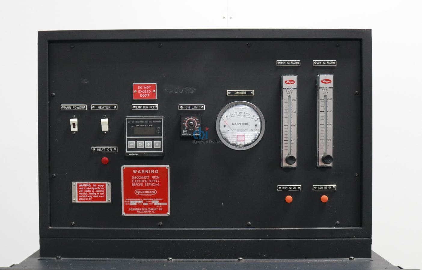 Gruenberg B100CN46 Industrial Cabinet Inert Gas Oven 1000°F 4.63 cu ft