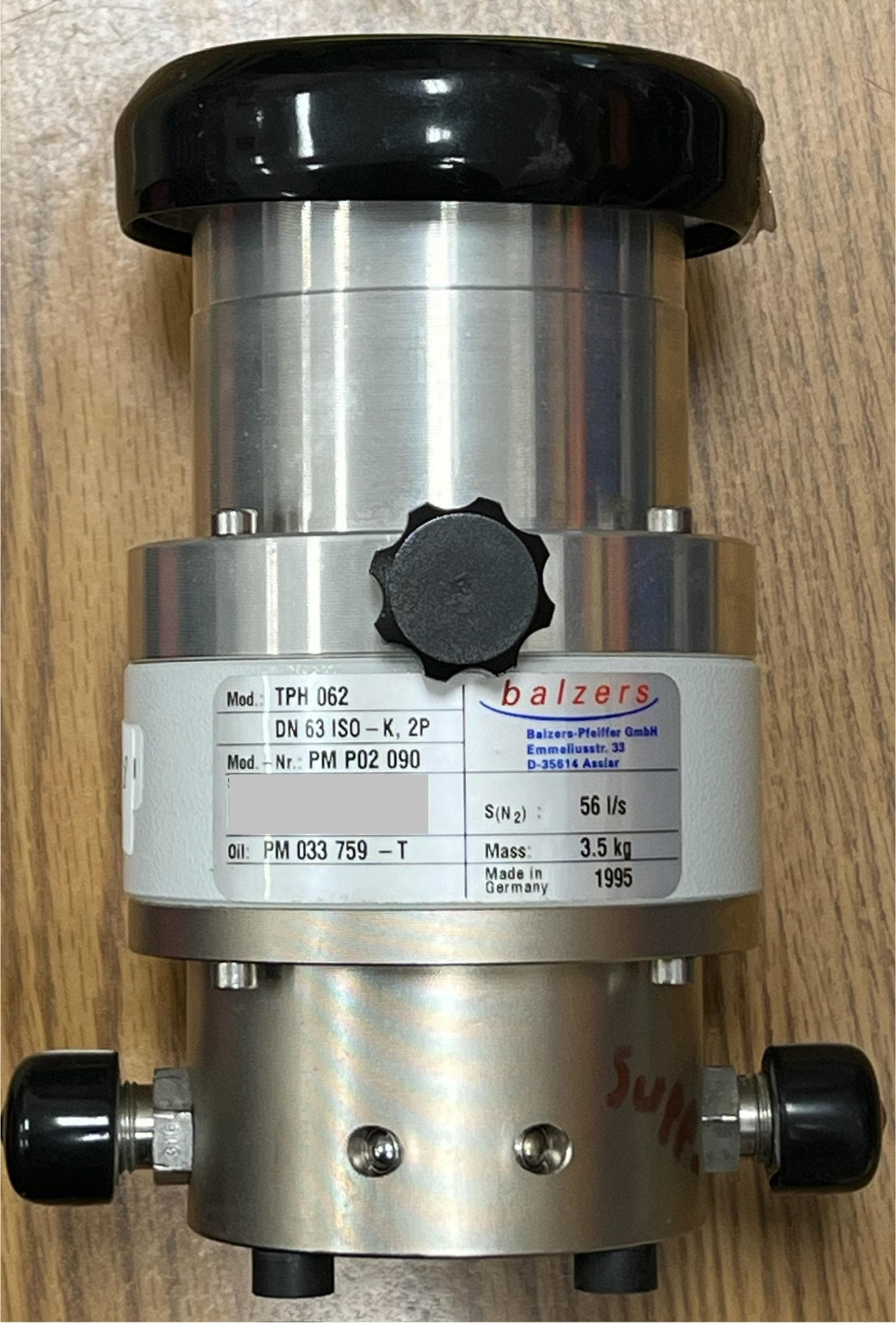 Balzers/Pfeiffer TPH 062 Turbo Pump