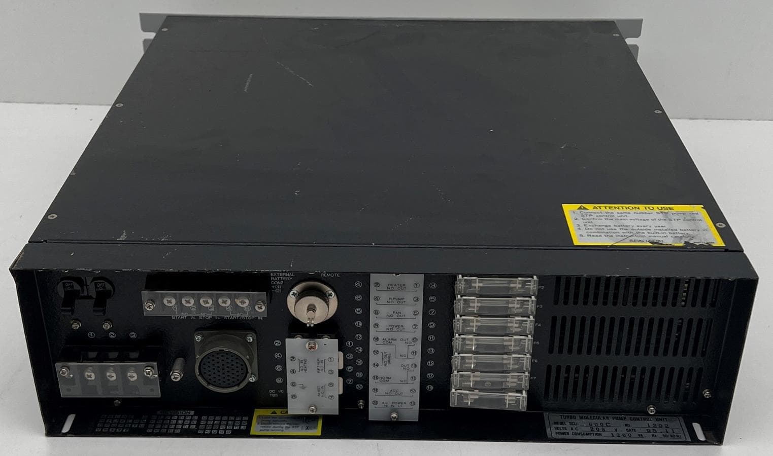 Seiko Seiki Scu600 Turbomolecular Vacuum Pump Controller