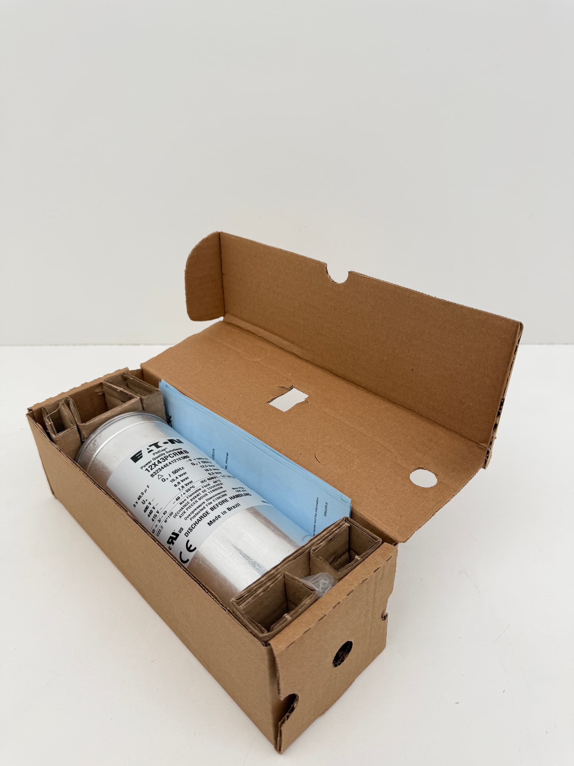 Eaton / TDK 12X43PCRMB PhiCap Cylindrical Capacitor Cell, 480VAC, 3PH, 12.5 kVAR