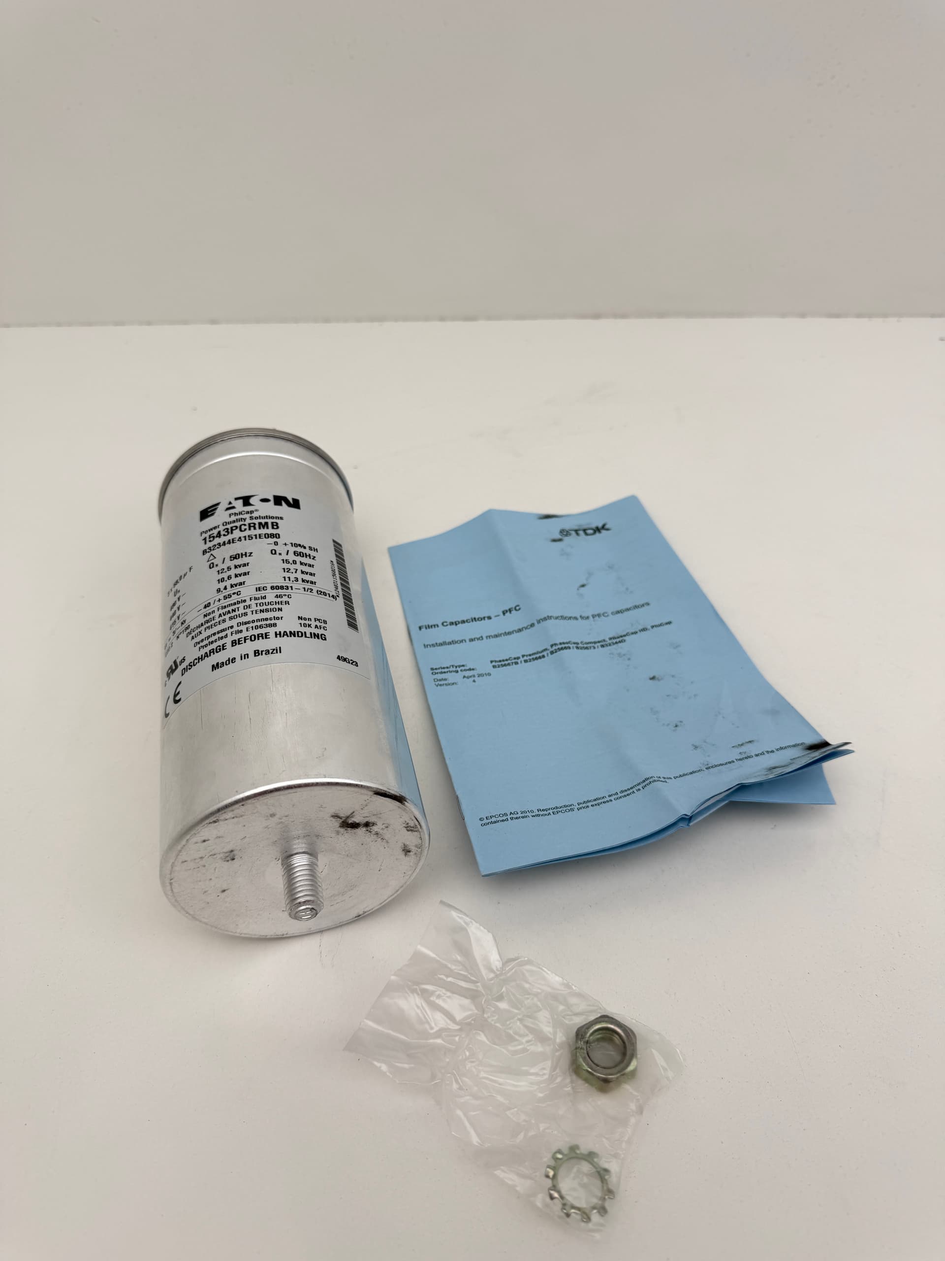 Eaton / TDK 1543PCRMB PhiCap Cylindrical Capacitor Cell, 480VAC, 3PH, 15 kVAR