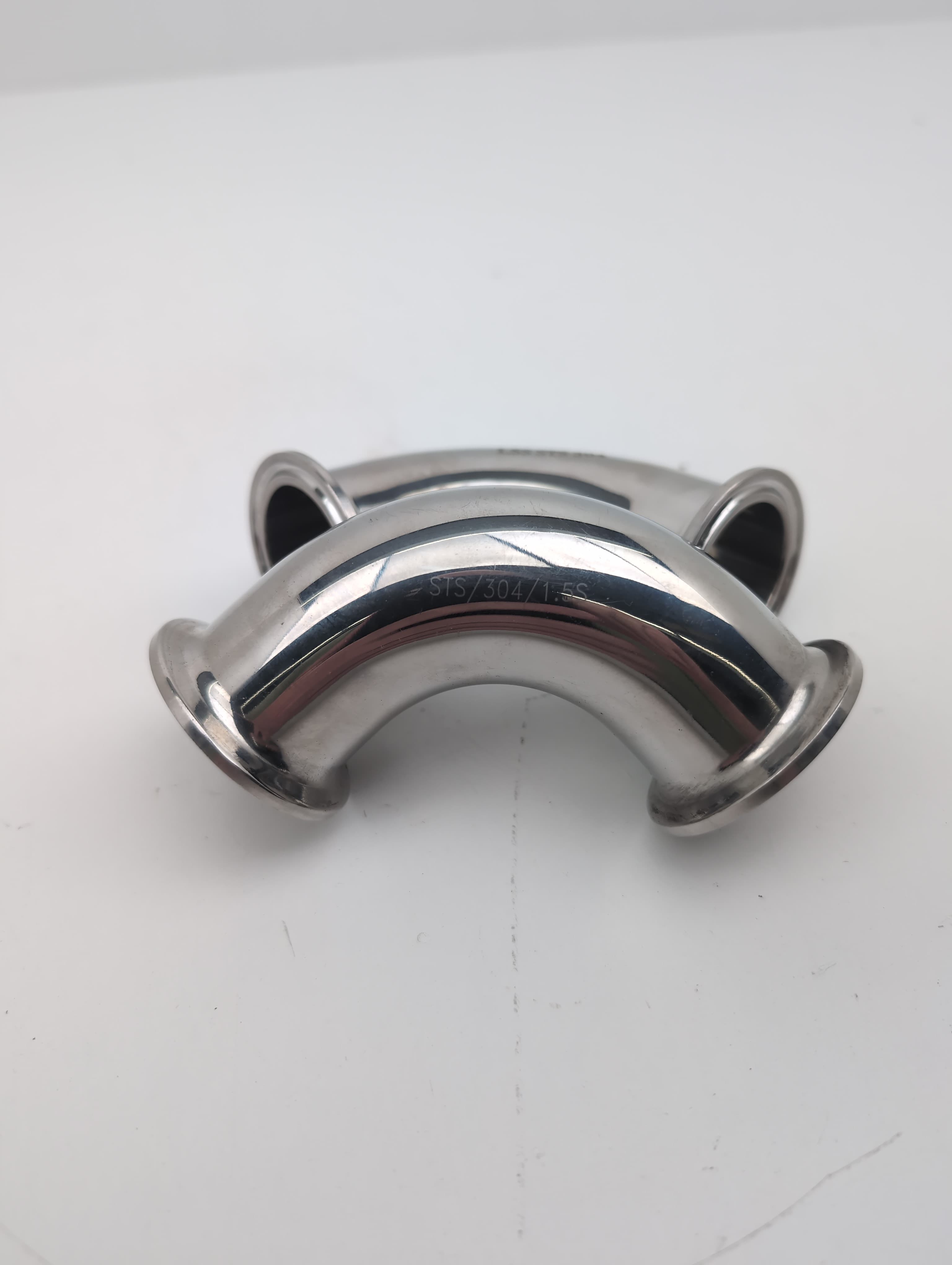 STS 2"OD, 1.375 ID tube, 90 304 SS Sanitary Fitting