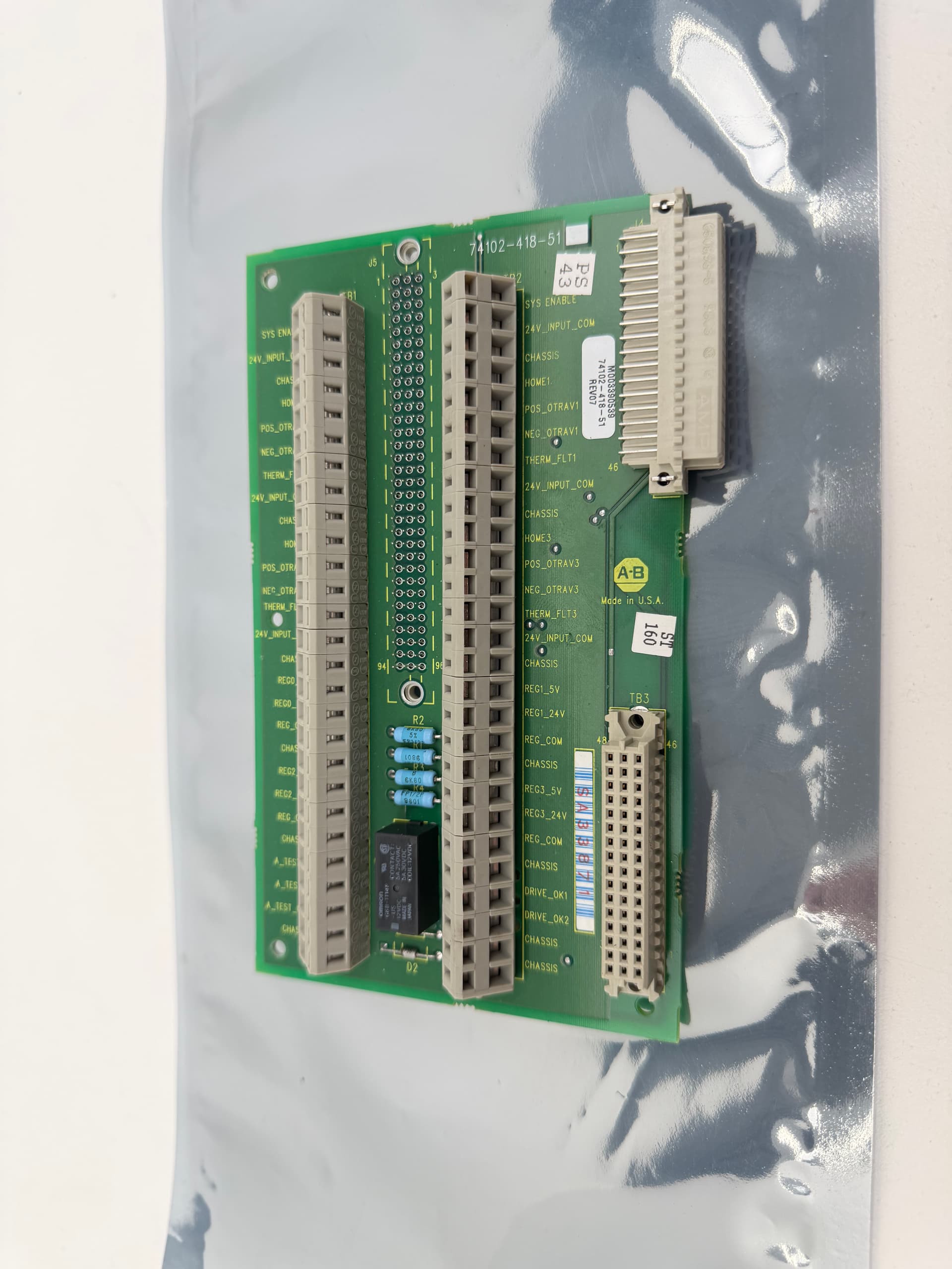 Allen-Bradley 74102-418-51 Input Wiring Board Connector Board GMC Controller