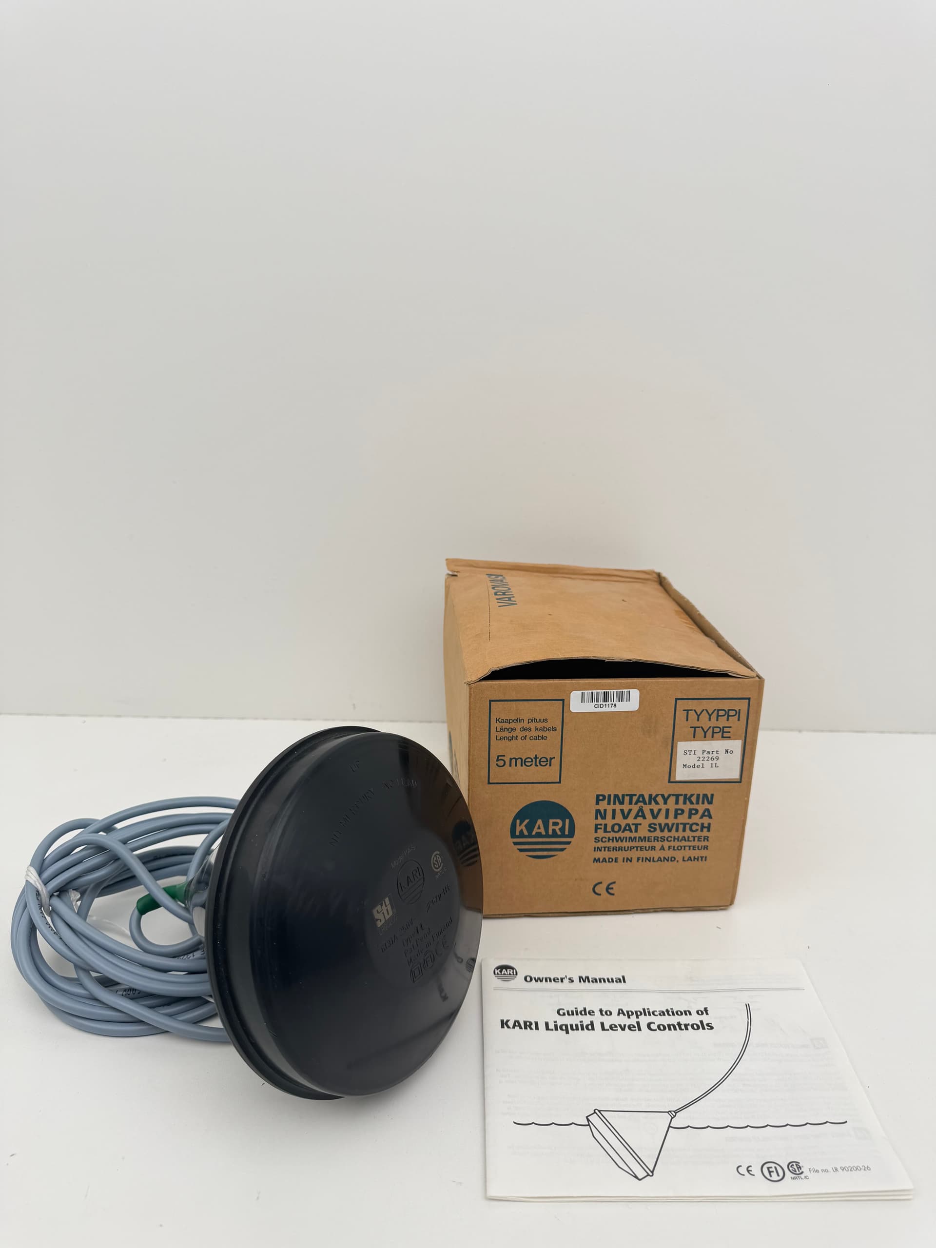 KARI KA-S 1L Liquid Level Control Float Switch, 5m, STI P/N 22269