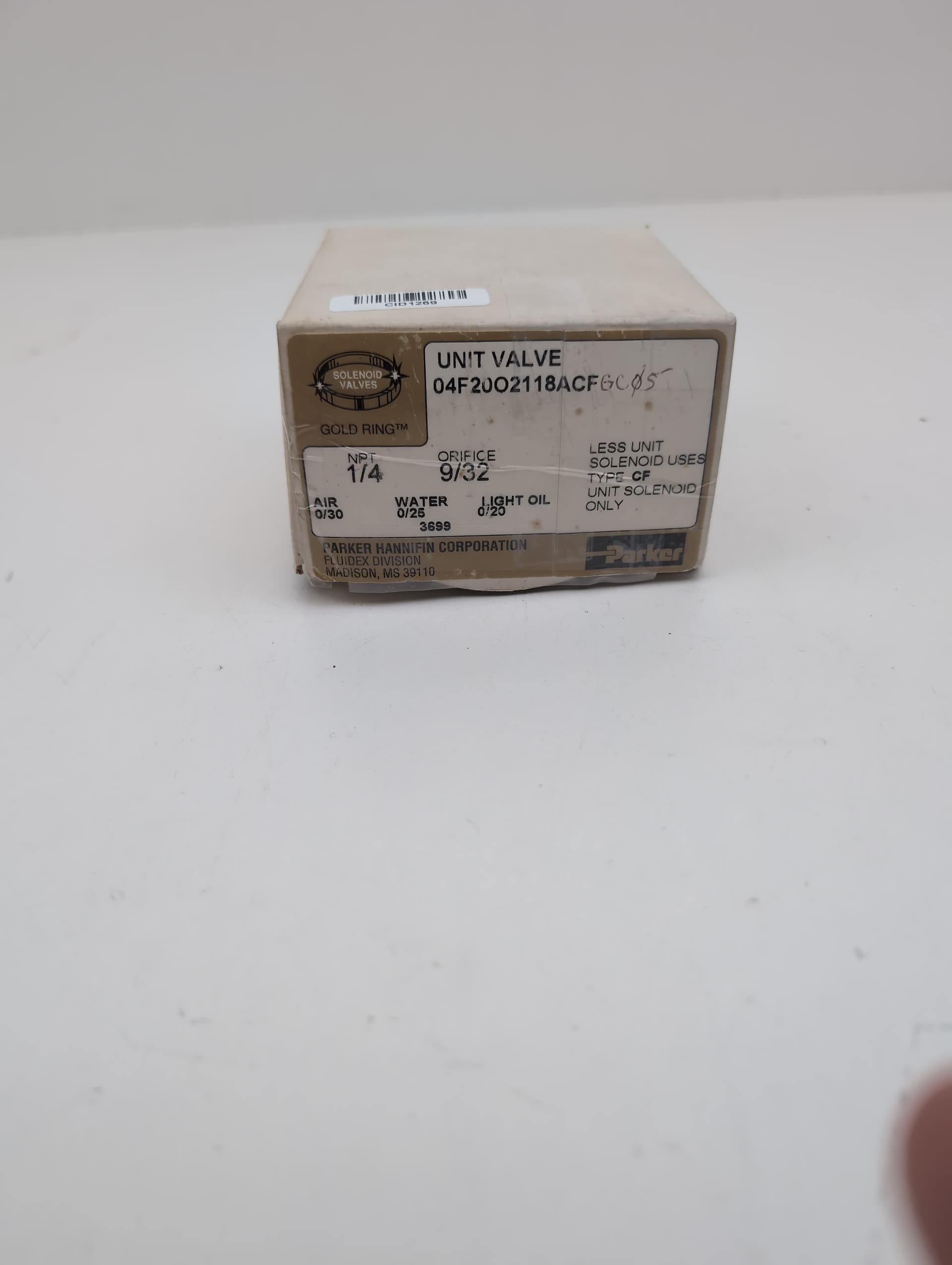 Parker 04F20O2118ACFGC05 Solenoid Valve,1/4"NPT, Brass