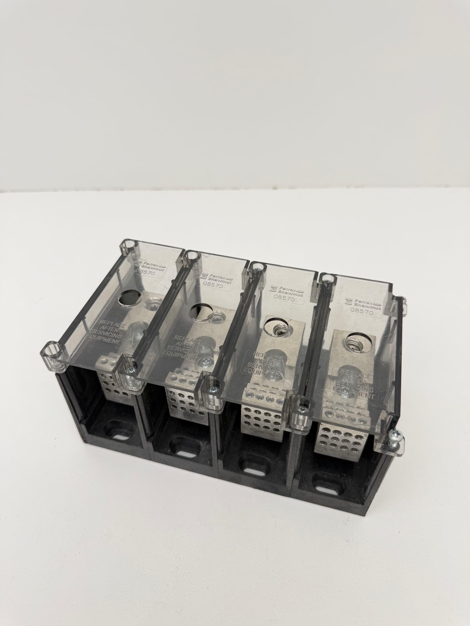 Ferraz Shawmut 67113 Power Distribution Block 600V 3P with 67110 Block 600V 1P