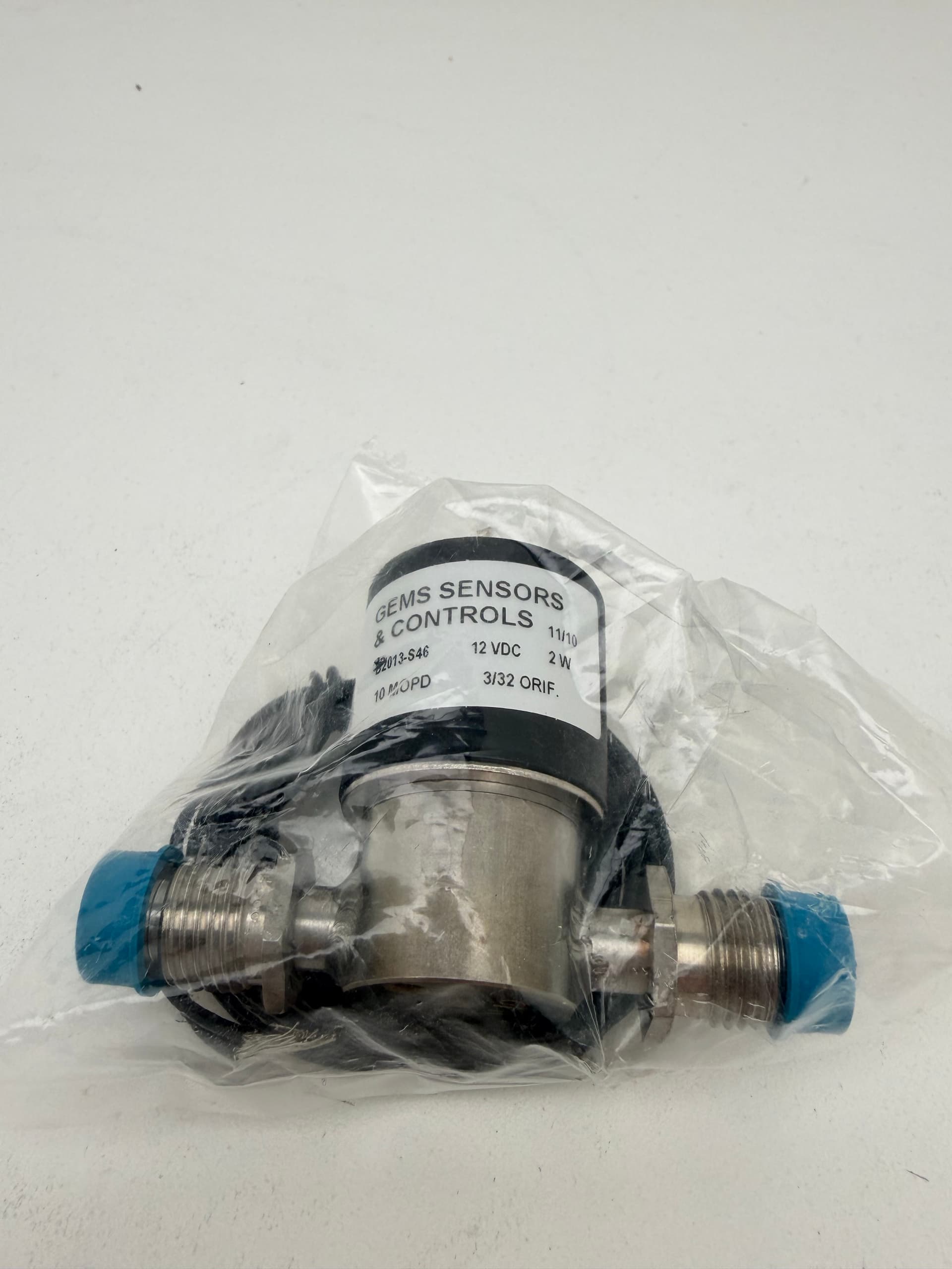 GEMS Sensors B2013-S46 Solenoid Valve 2-Way Normally Closed 12VDC 2W 3/32ORIF