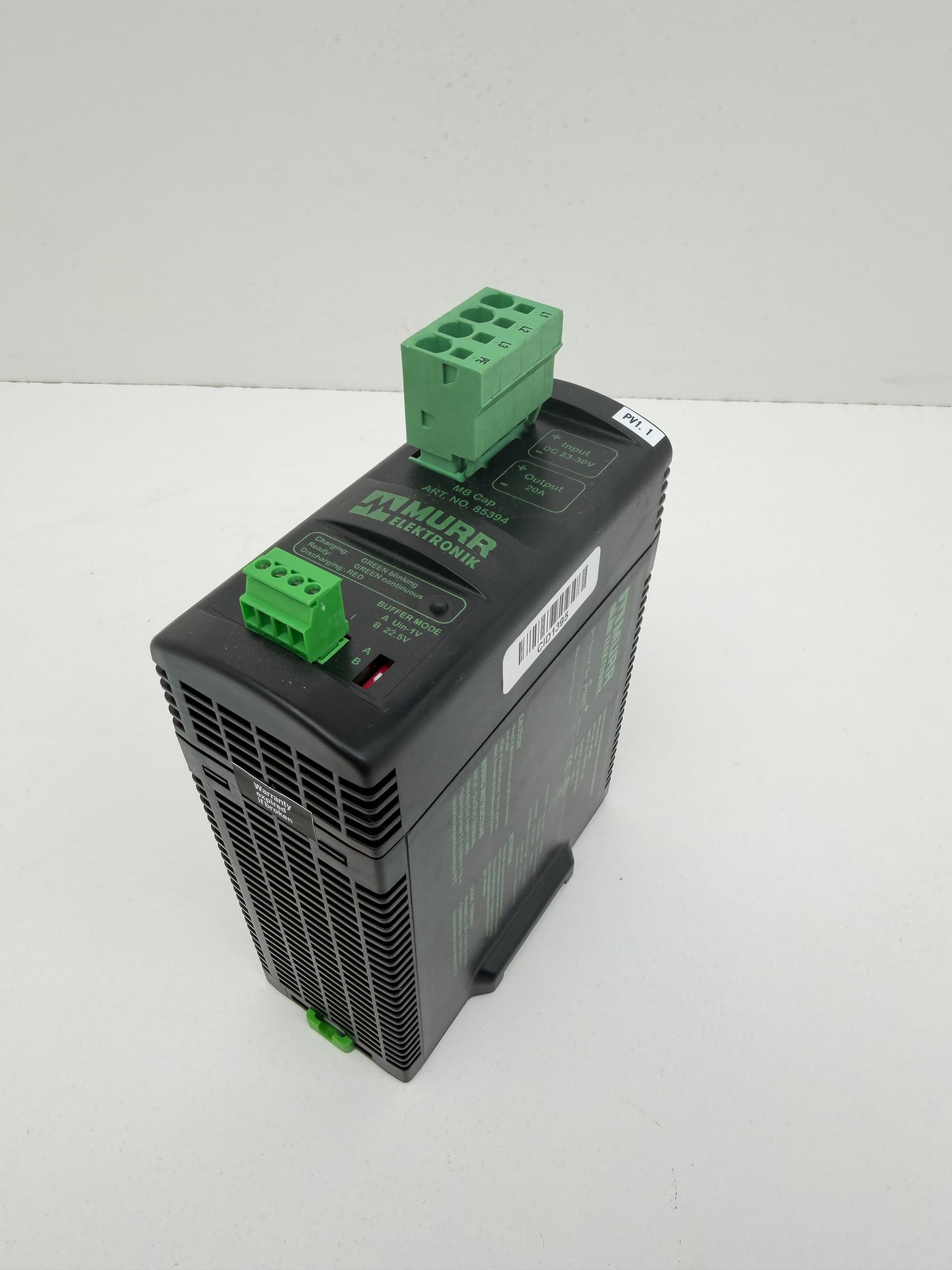 Murr elektronik 85394 MB Cap 20/24 Buffer Module 24VDC 20A DIN Rail