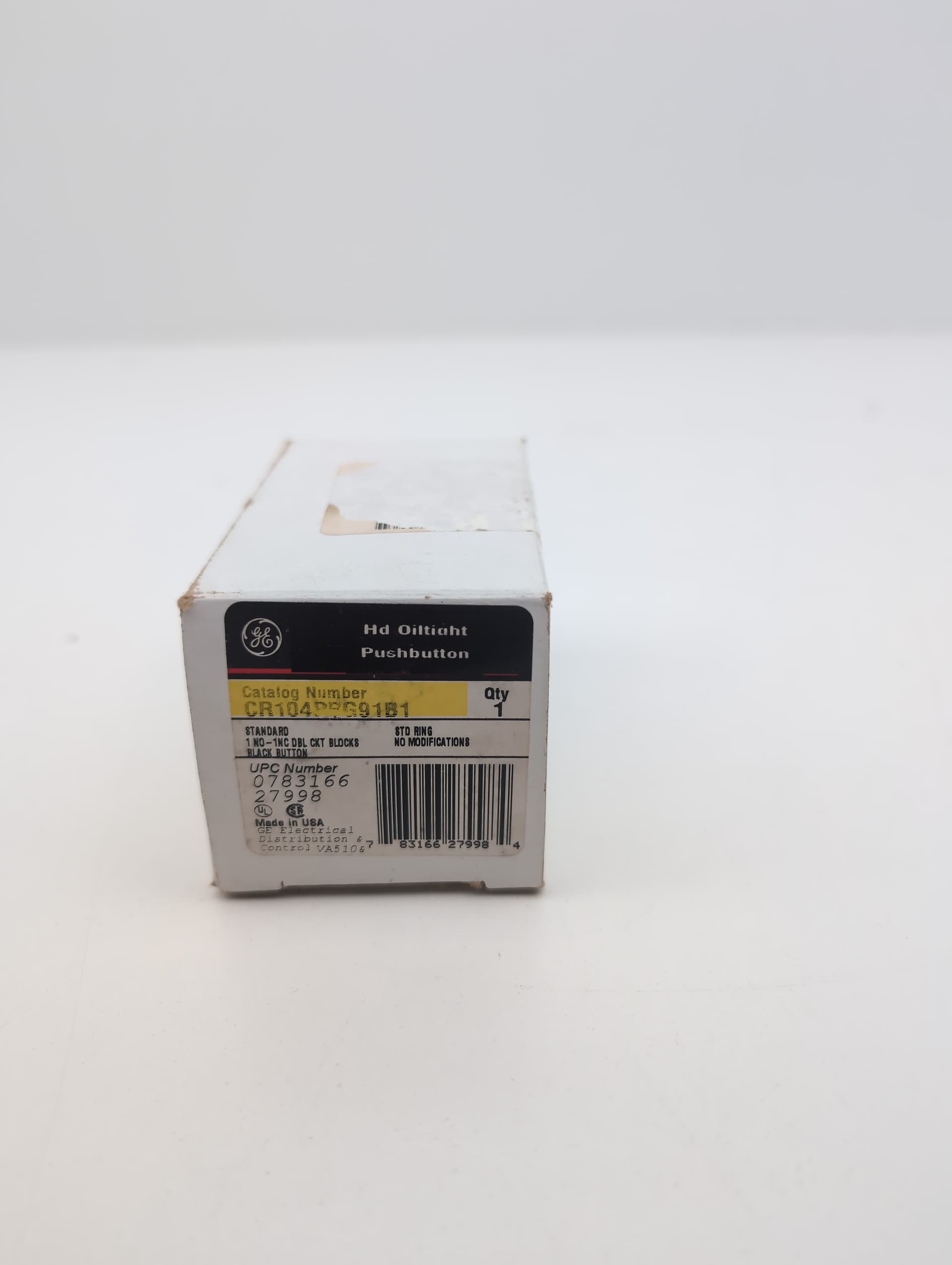 GE CR104PBG91B1 Push Button, 30.5 mm, 1NO-1NC, Black, 600 V