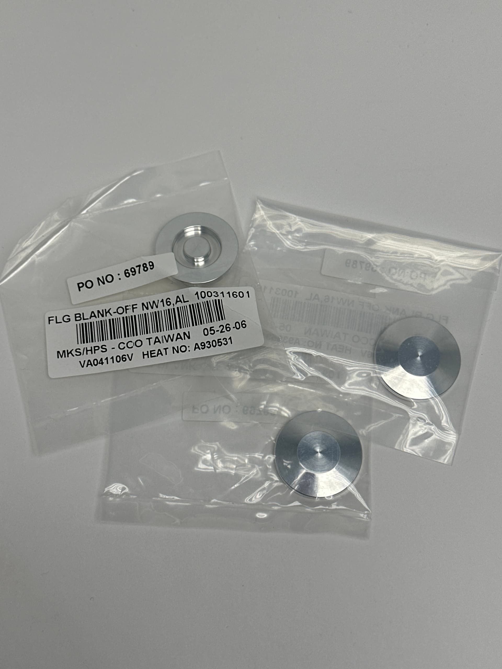 MKS/HPS 100311601 ISO-KF Blank-Off Flange, NW16, Aluminum