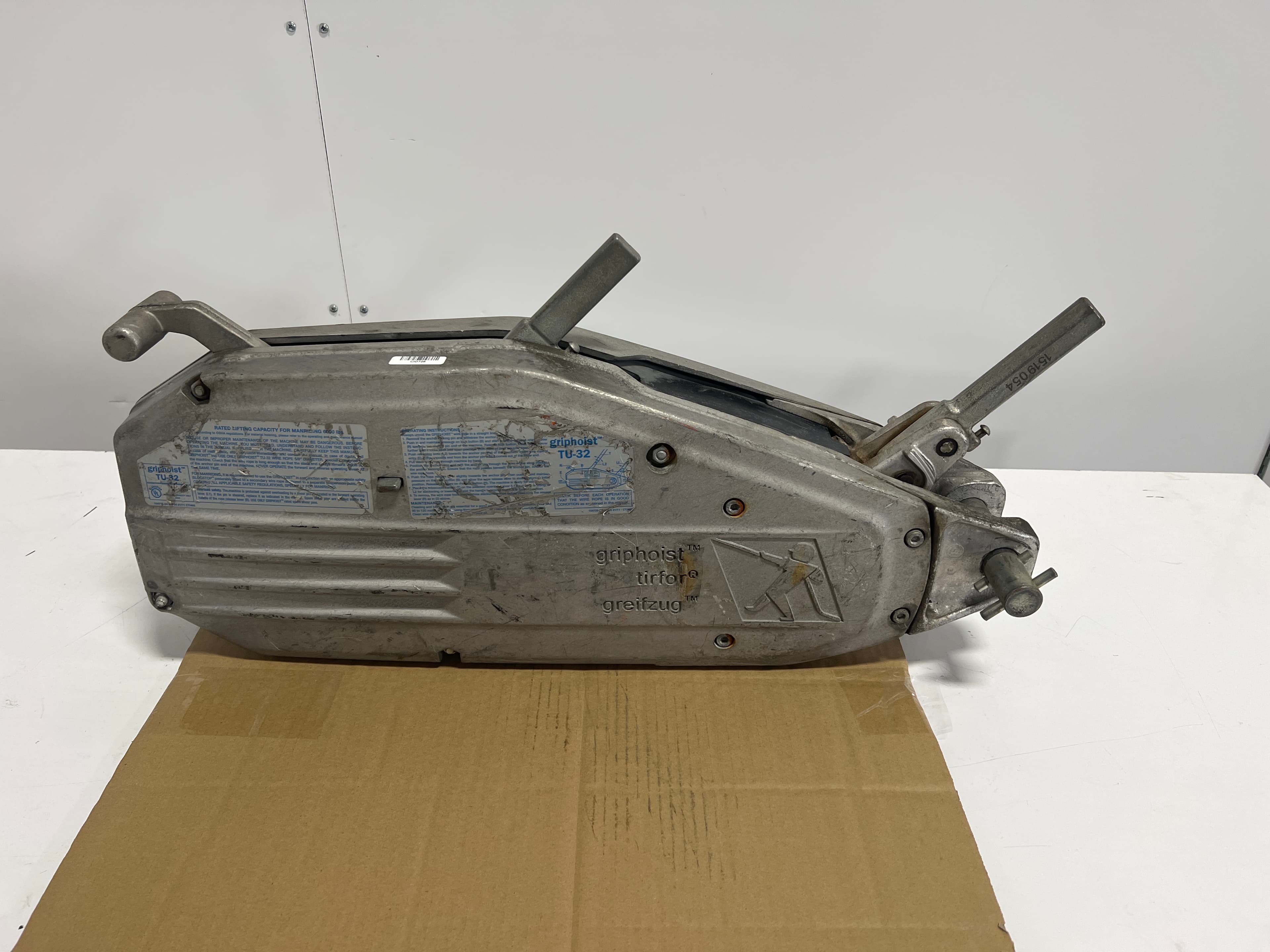 Tractel TU32 Griphoist Tirfor Wire Rope Hoist - 8000lb Capacity