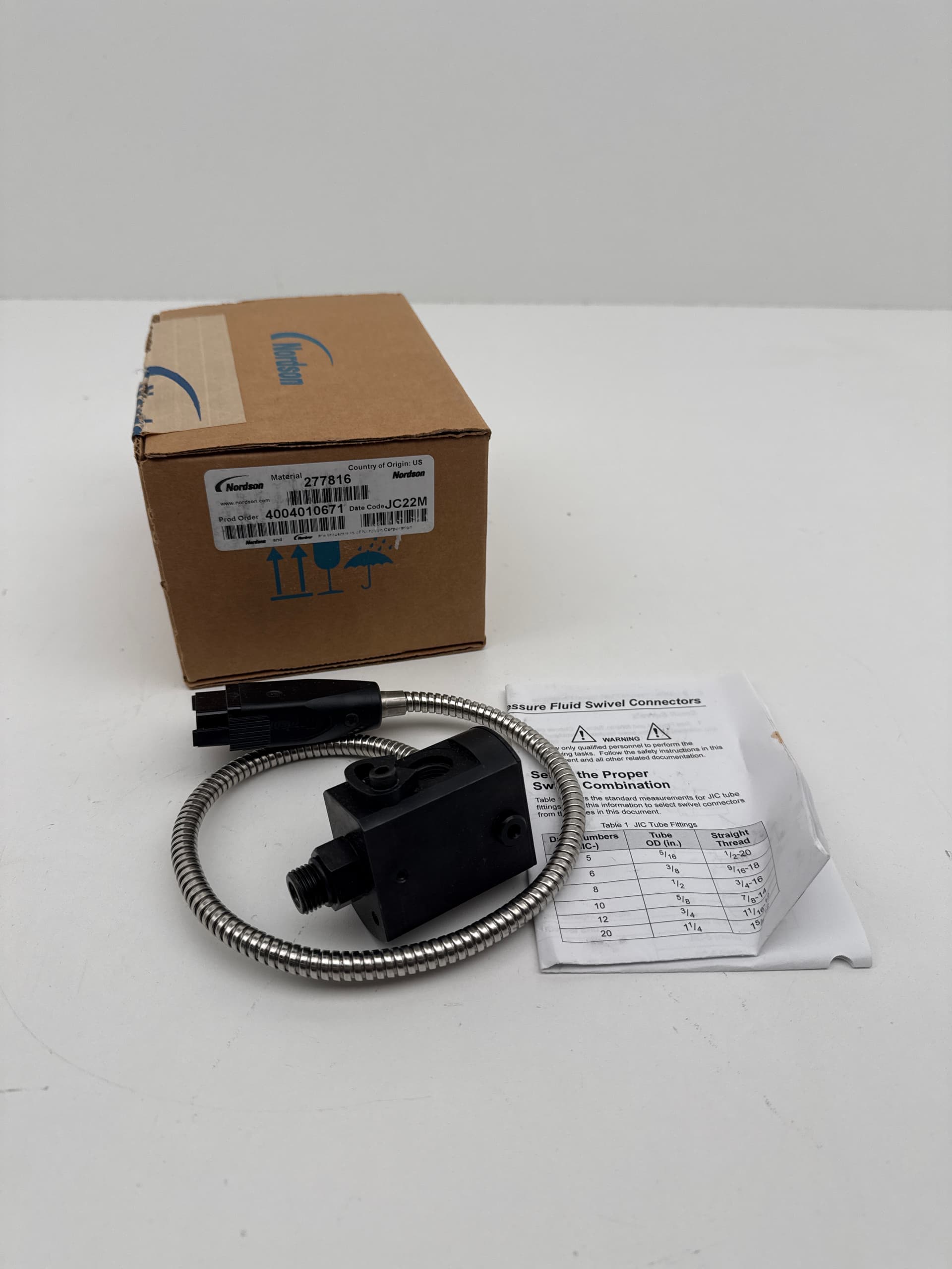 Nordson 277816 High Pressure Fluid Swivel Connector