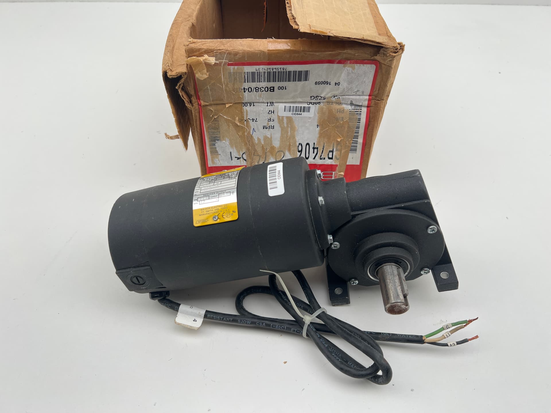 Baldor-Reliance-ABB GP7406 Right Angle DC Gearmotor, 90 degree