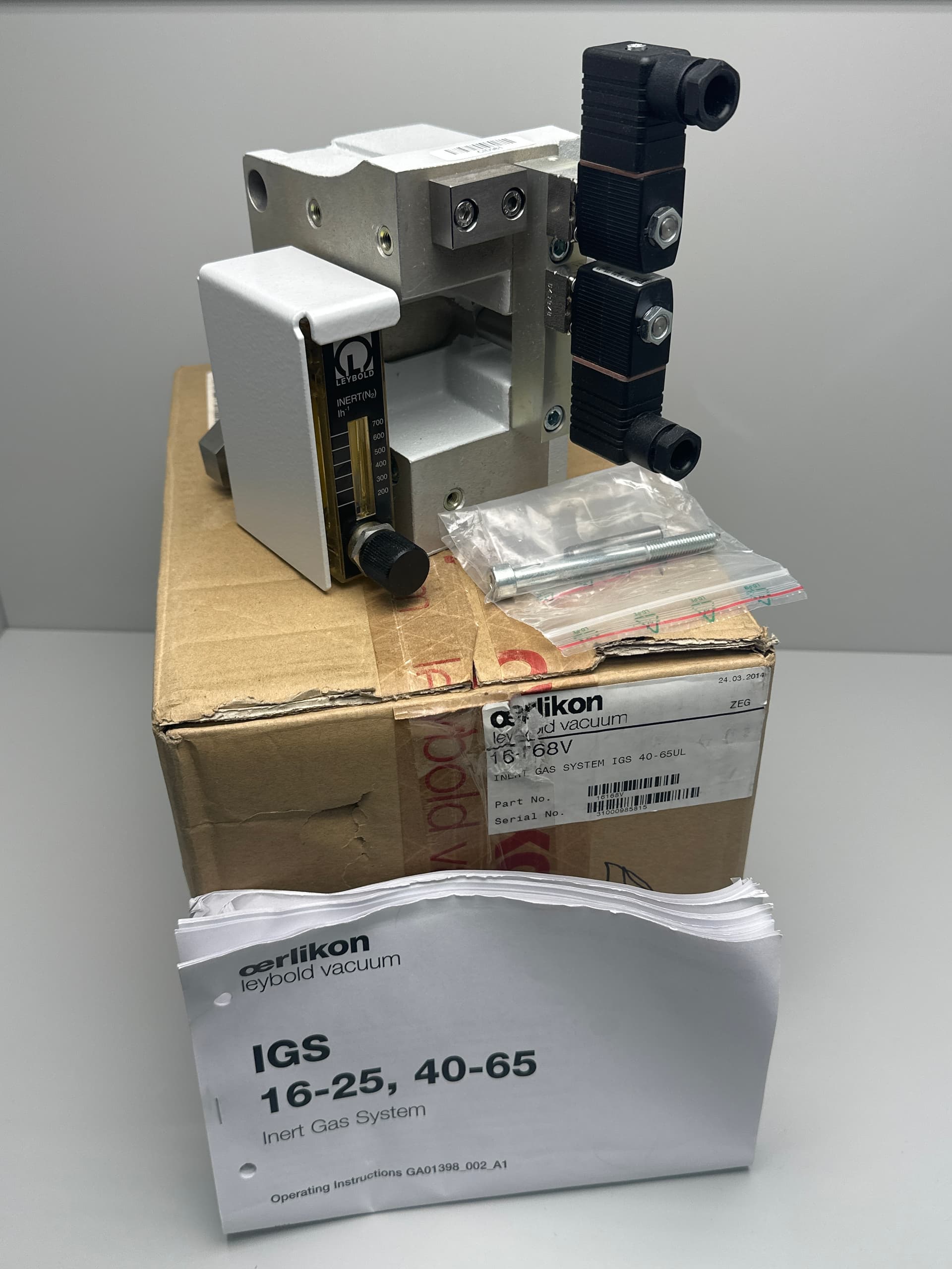 Oerlikon Leybold Vacuum IGS 40-65UL PN: 16168V Inert Gas System