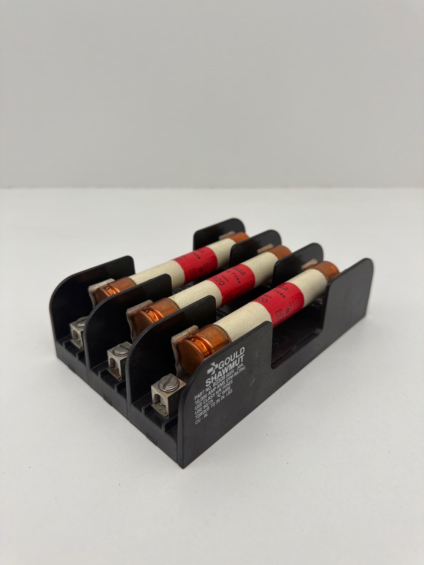 Gould Shawmut 60308 Fuse Block with GEC Alsthom CRS‑R20 Fuse 20A 600V