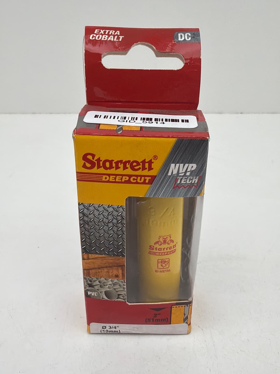 Starrett DCH0034-G Bi-Metal Deep Cut Hole Saw 3/4" x 2" Depth