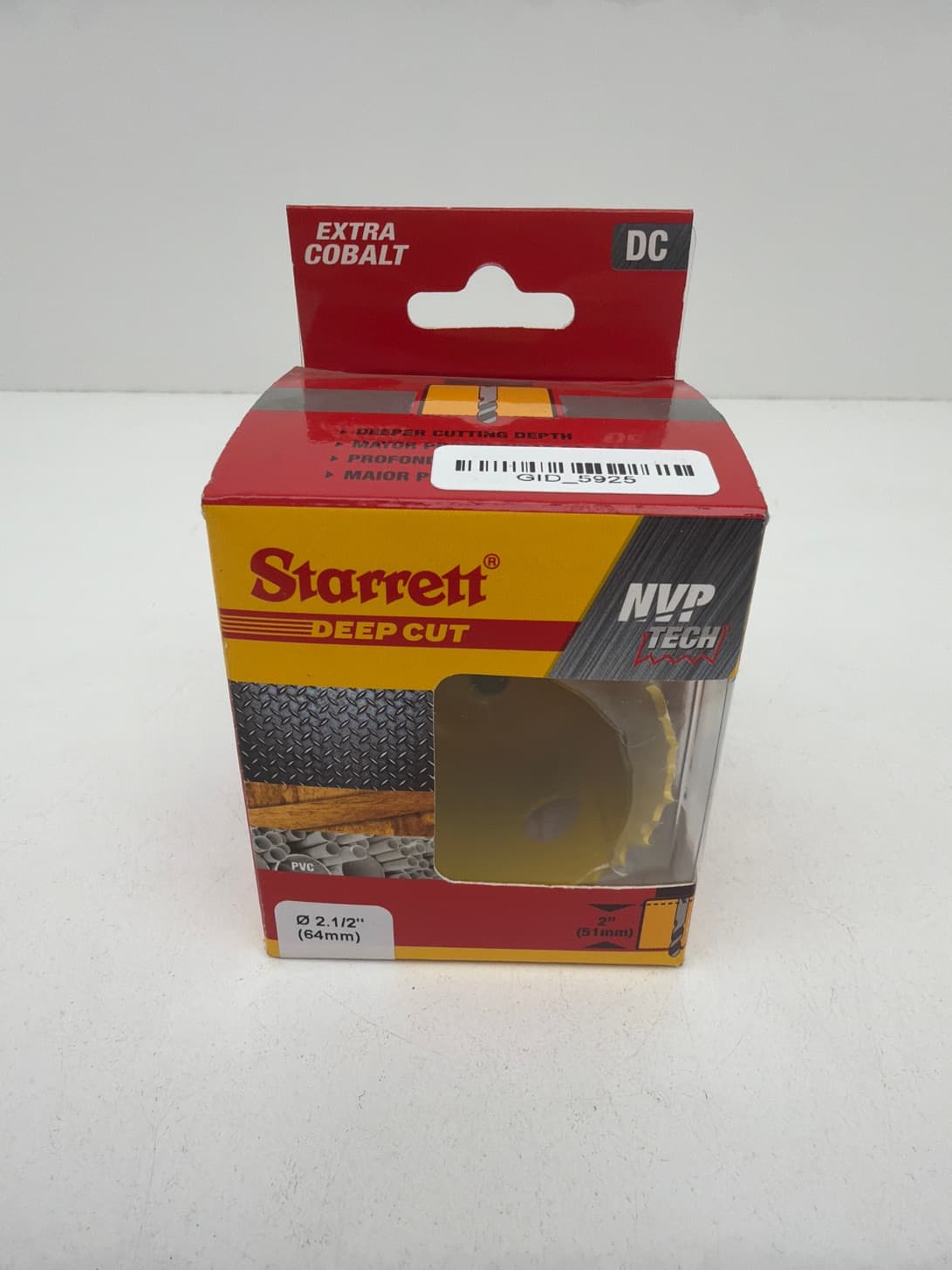Starrett DCH0212-G Bi-Metal Deep Cut Hole Saw 2.1/2" x 2" Depth