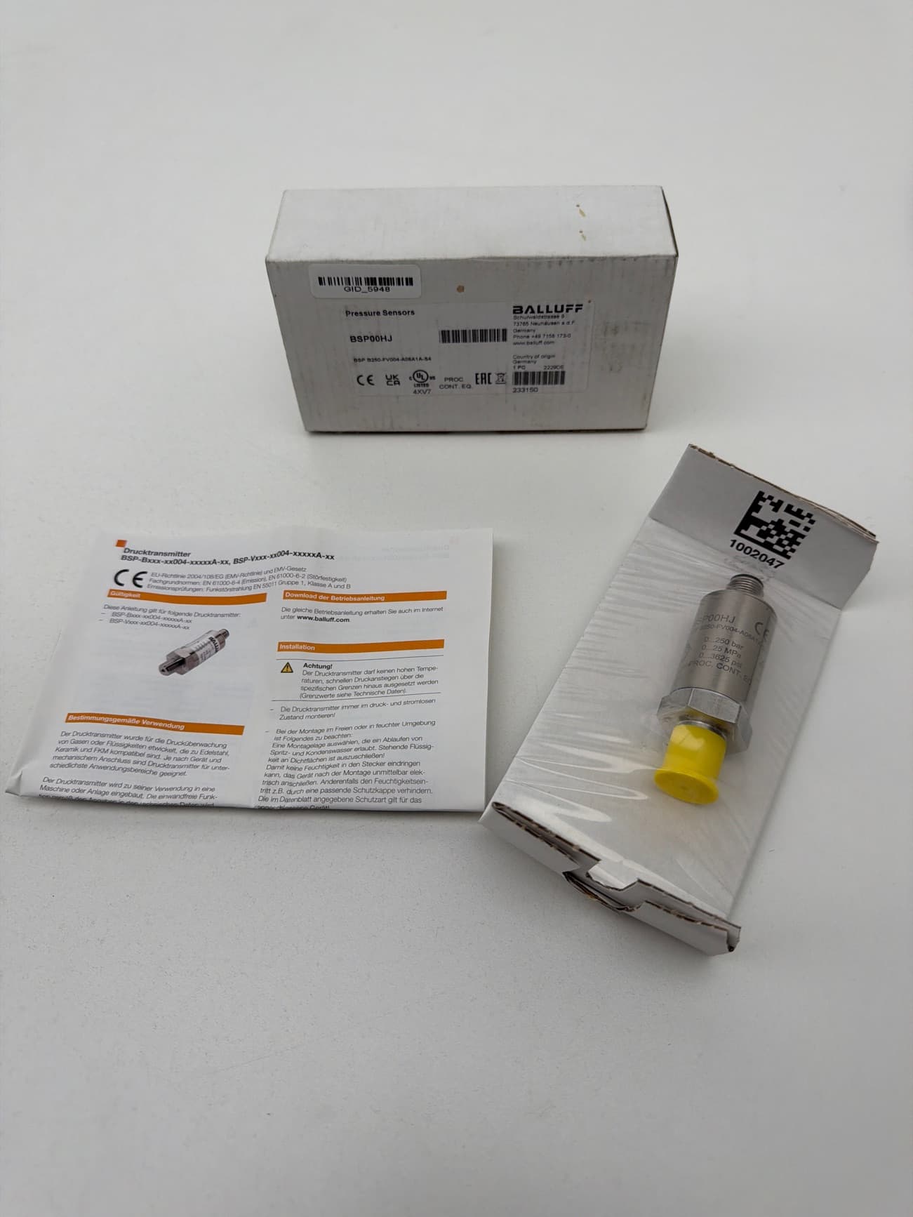 Balluff BSP00HJ Pressure Sensor, BSP B250-FV004-A06A1A-S4