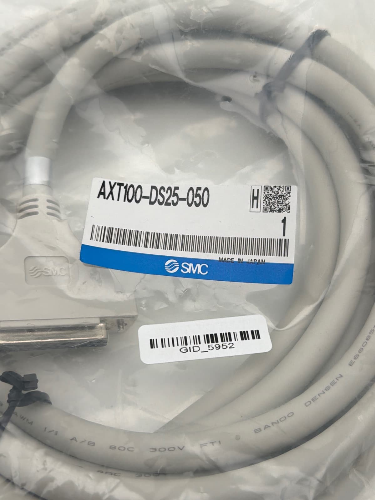 SMC AXT100-DS25-050 D-Sub Connector Cable, 25-Pin, 5m, Cut-End