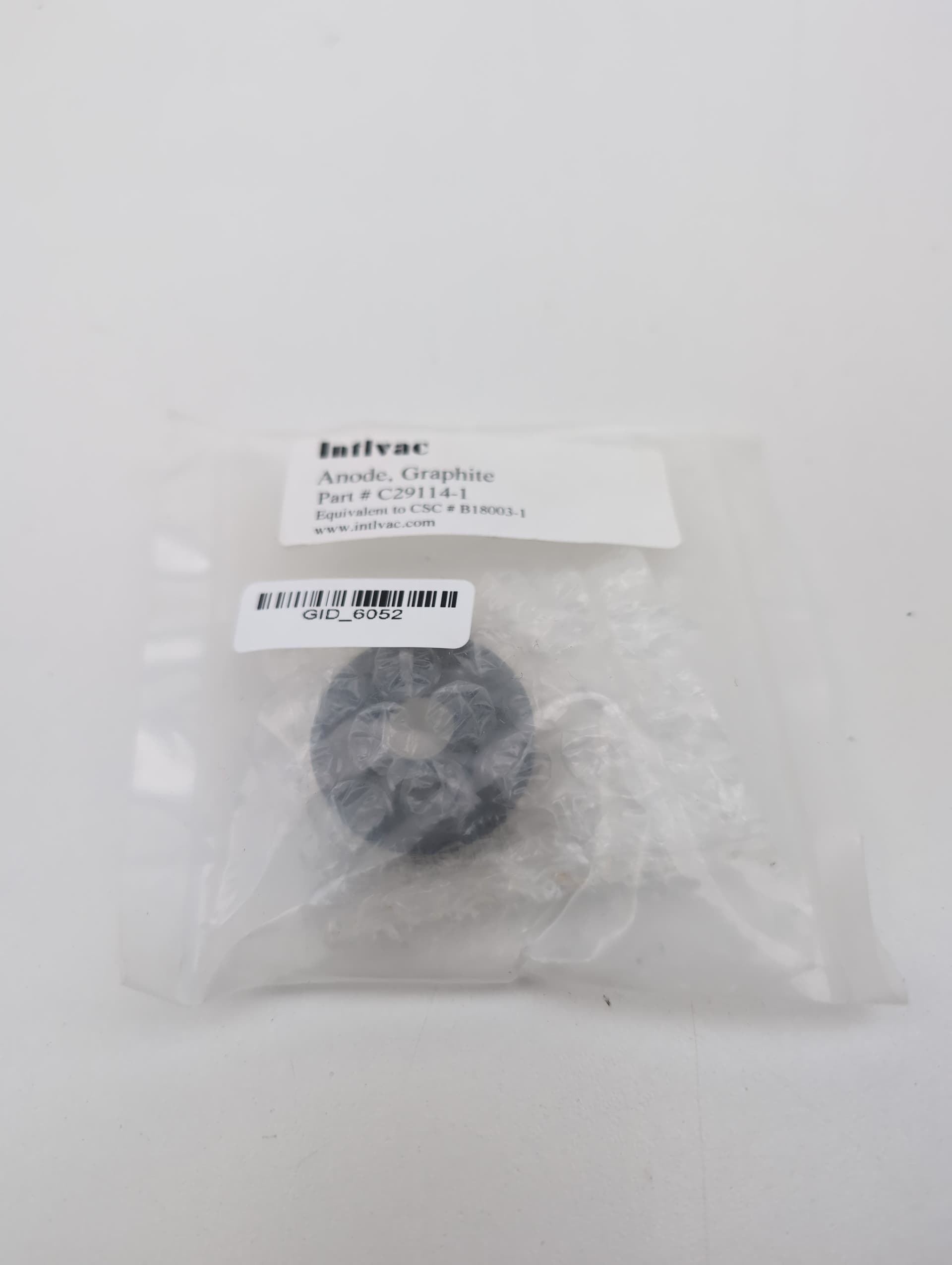Intlvac 40101-01-C1 (C29114-1) Mark I Ion Source Anode, Standard Graphite