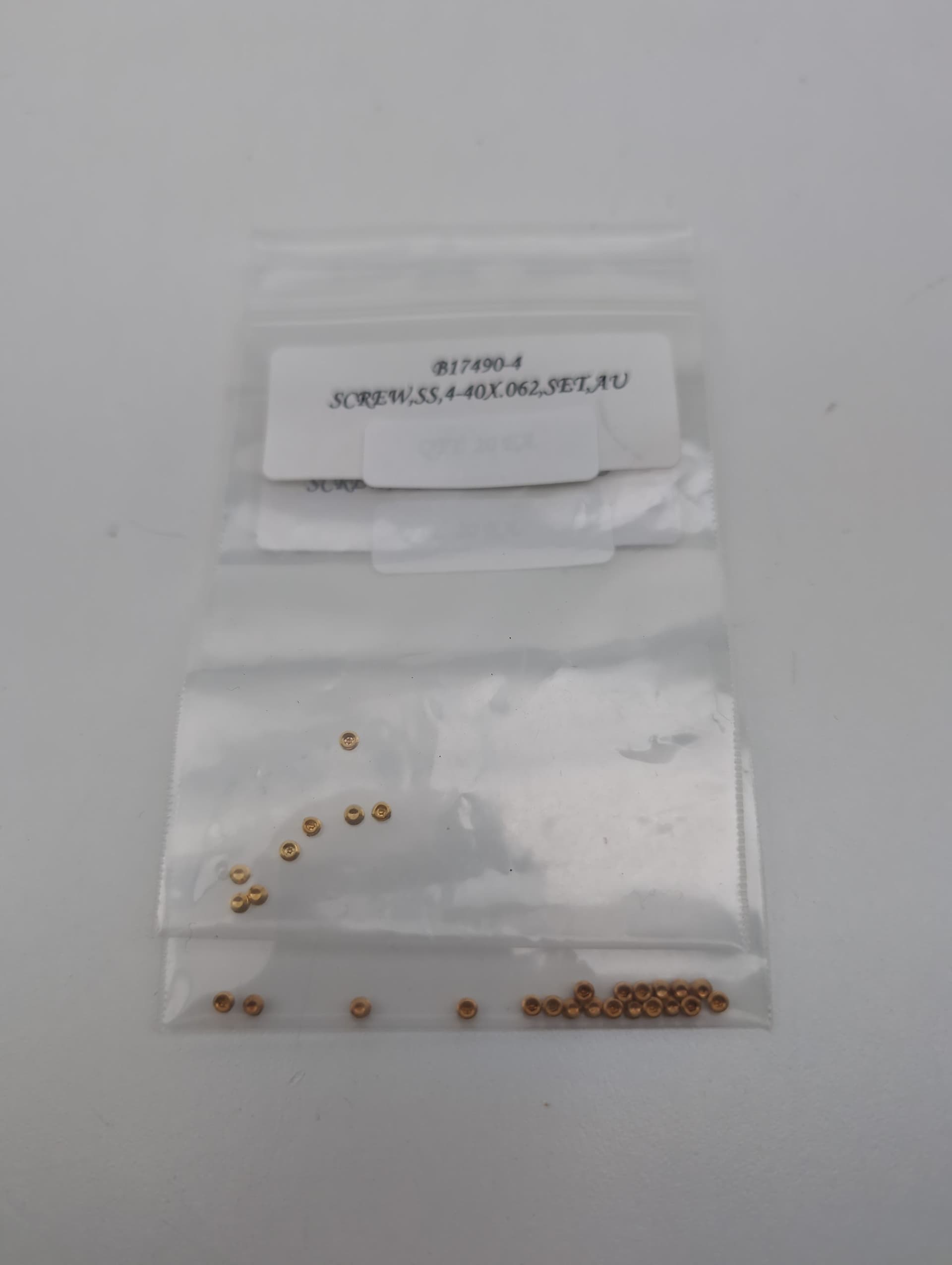 Intlvac SS044001Au Mark I Ion Source Set Screw, 4-40 x 1/16", Au Plated
