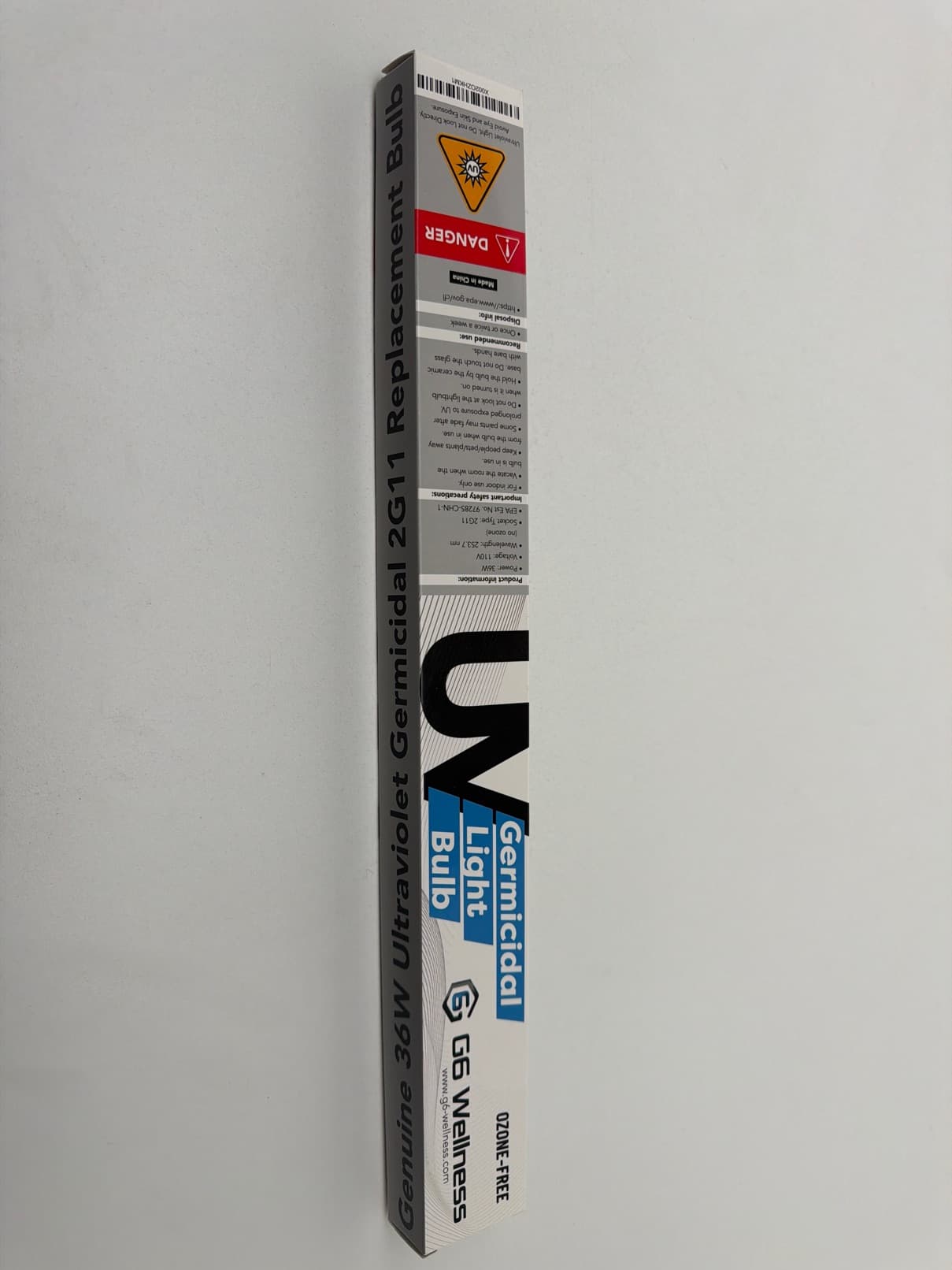 G6 Wellnes 97285-CHN-1 Genuine 36W Ultraviolet Germicidal 2G11 Replacement Bulb