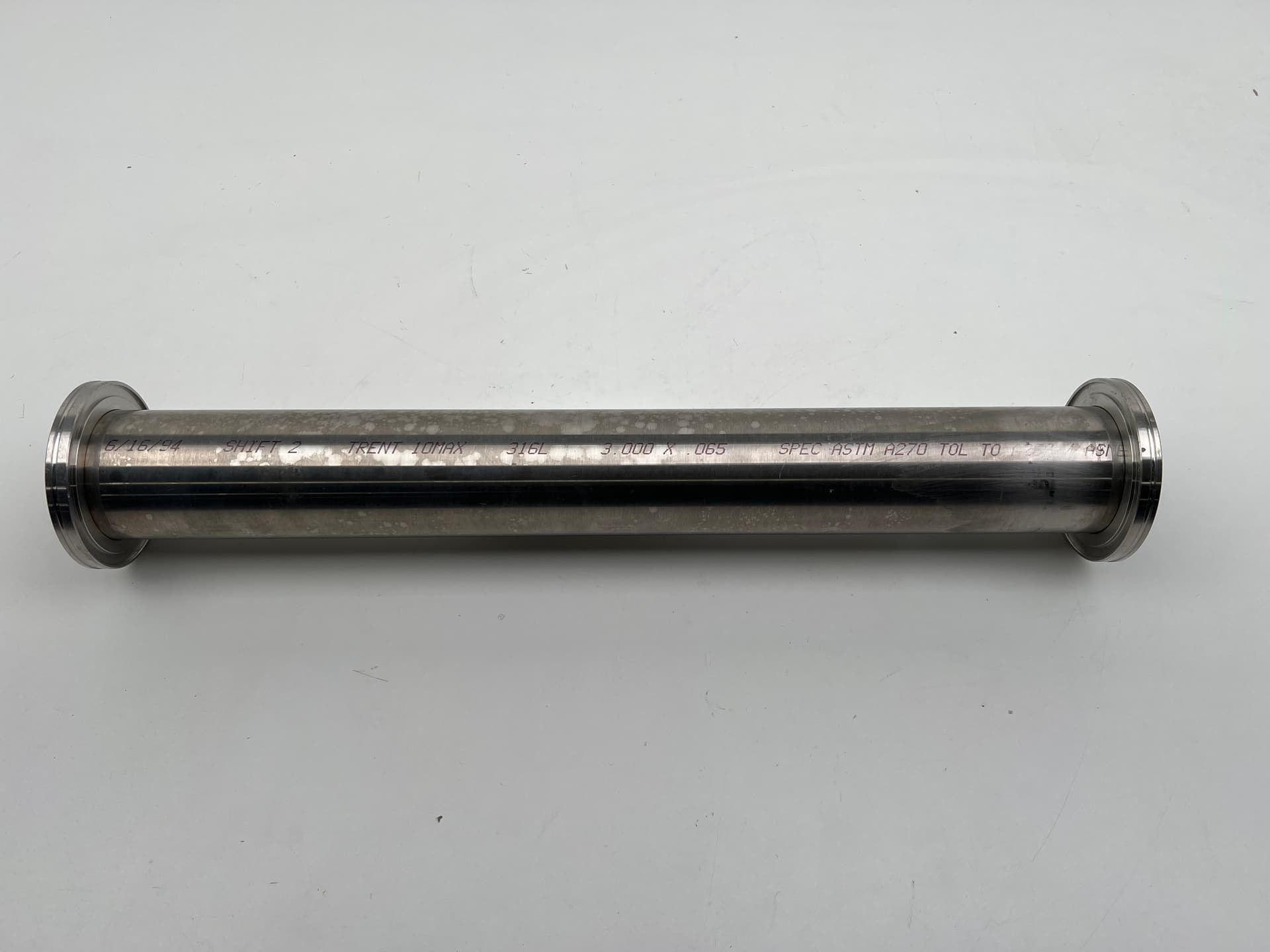 Vacuum Full Nipple ISO80-K 4.33" OD 316 SS, 23.5" Long