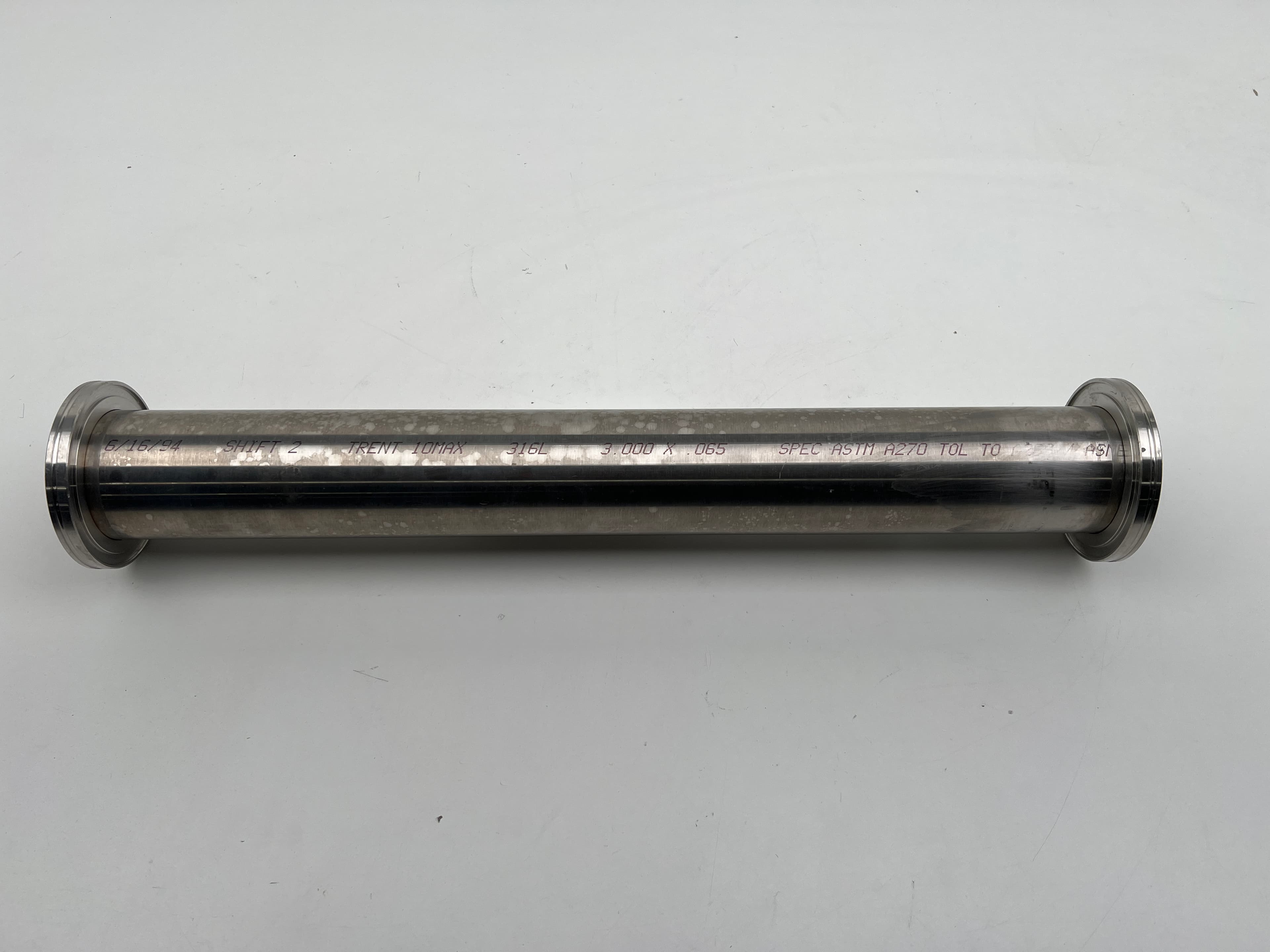 Vacuum Full Nipple ISO80-K 4.33" OD 316 SS, 23.5" Long