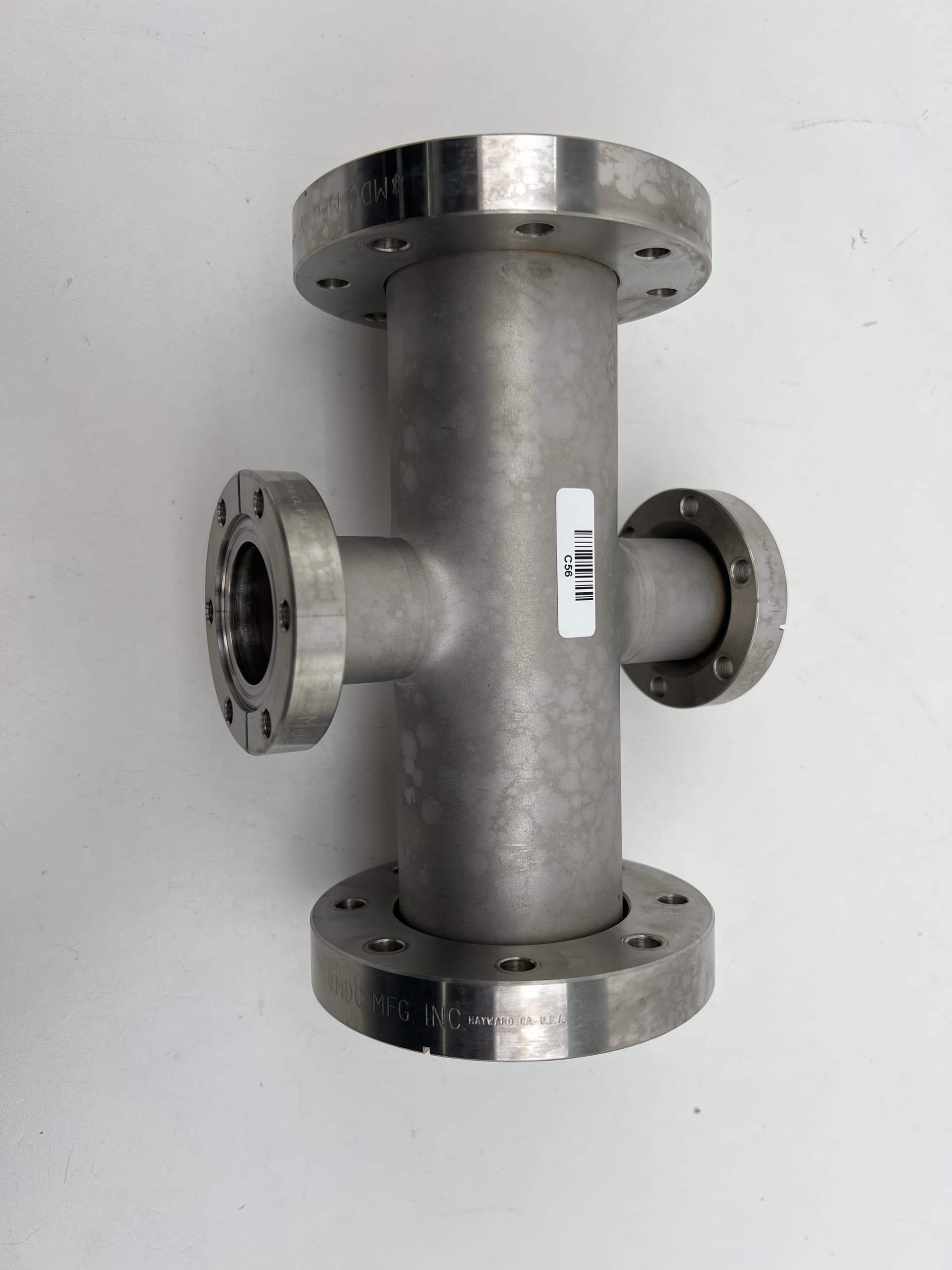 MDC DN63CF 4.50" OD to DN35CF-DN40CF 2.75" OD ConFlat UHV 4-Way Reducing Cross,