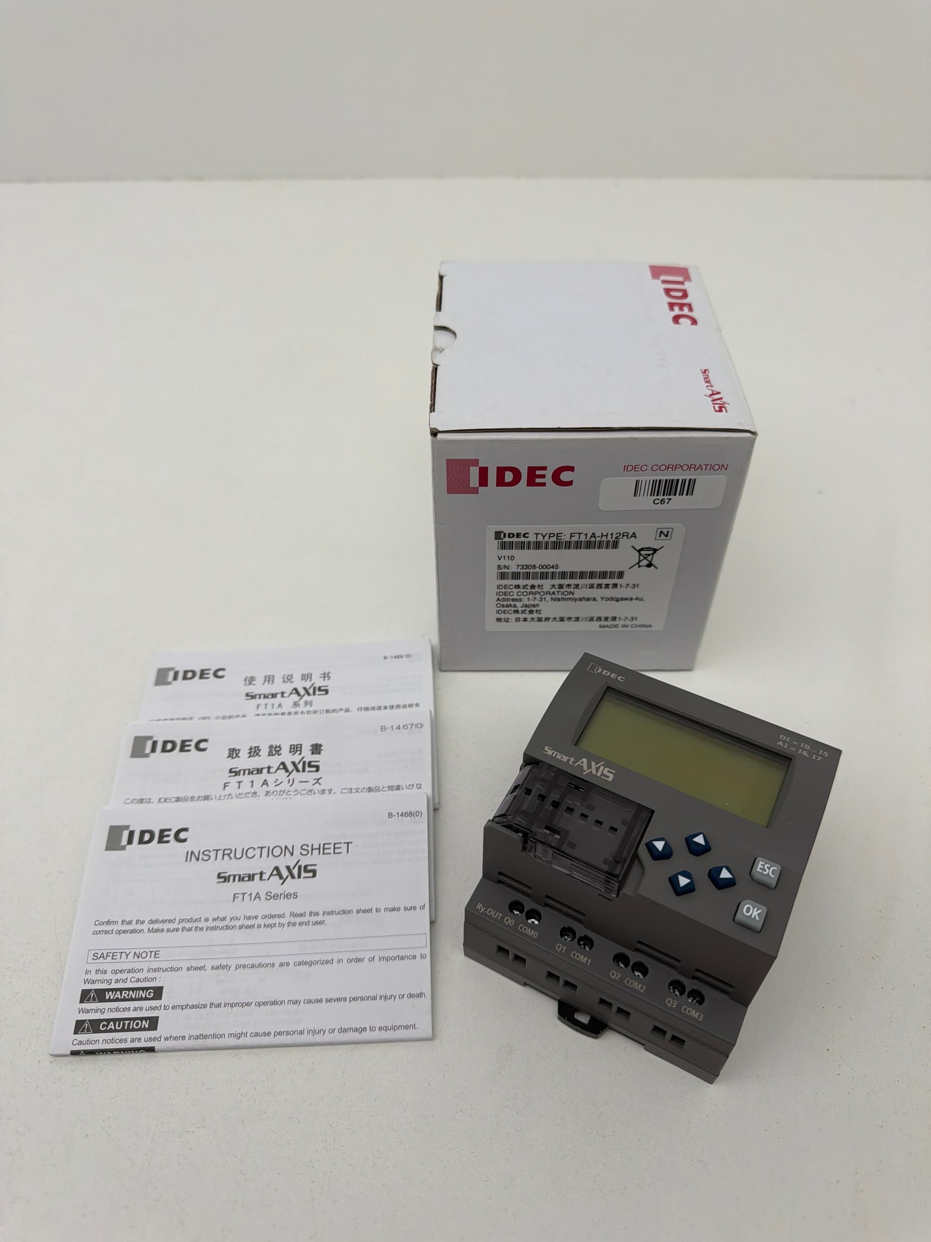 IDEC FT1A-H12RA SmartAXIS CPU Module, 12 I/O, DC Power