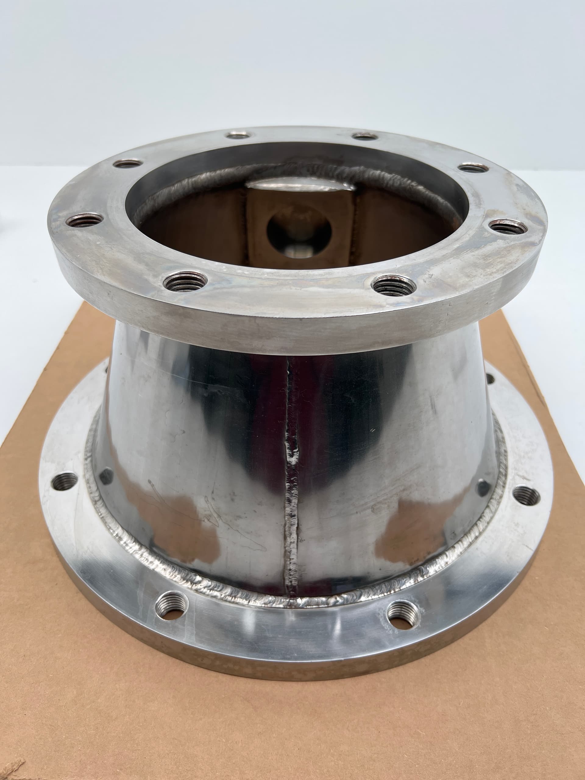 Vacuum Reducing Adapter ASA-12 to ASA-8 304 Polished Stainless, 8" Long