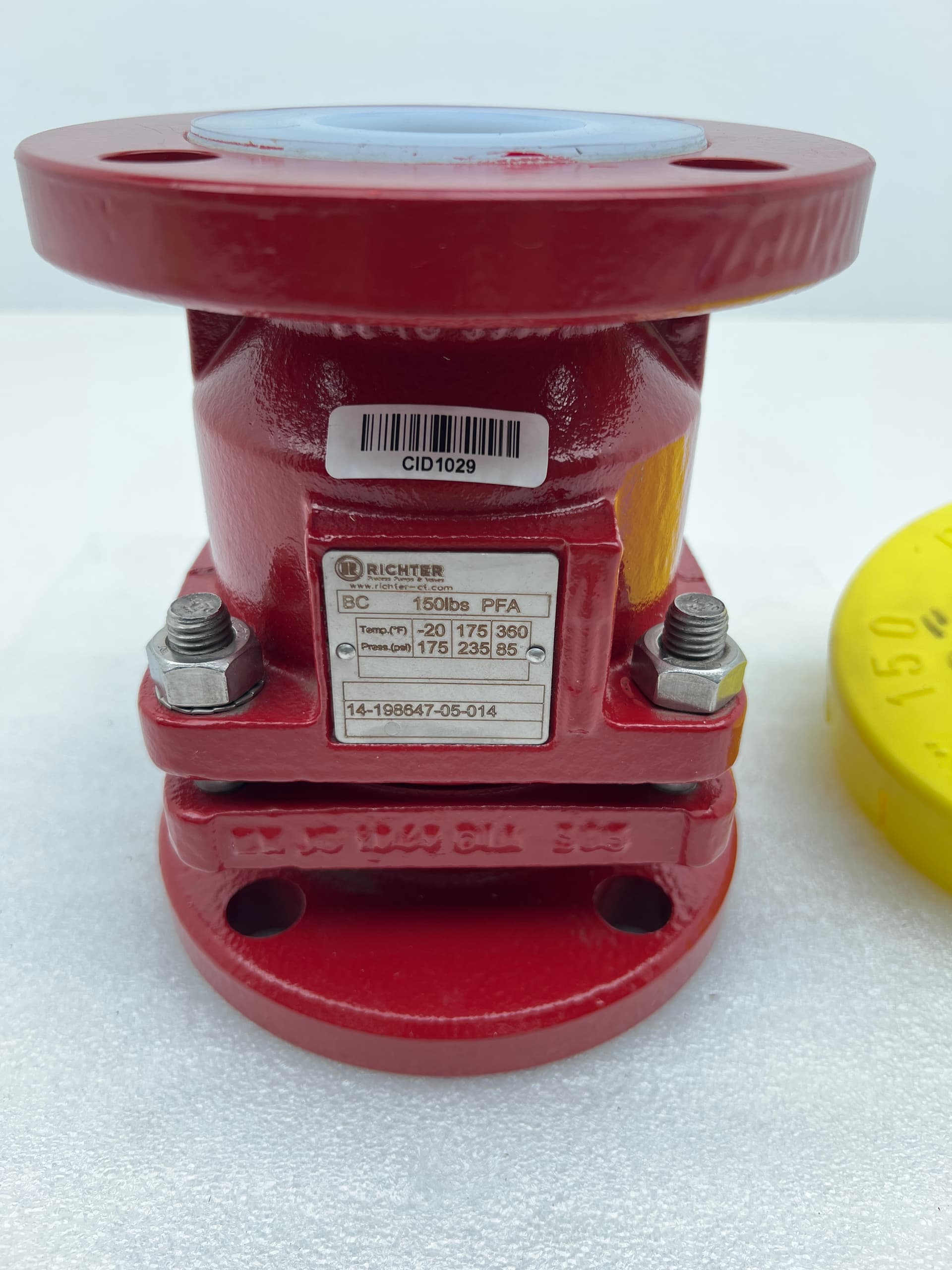 Richter 14-198647-05-014 2" PFA Lined Solid PTFE Ball Check Valve