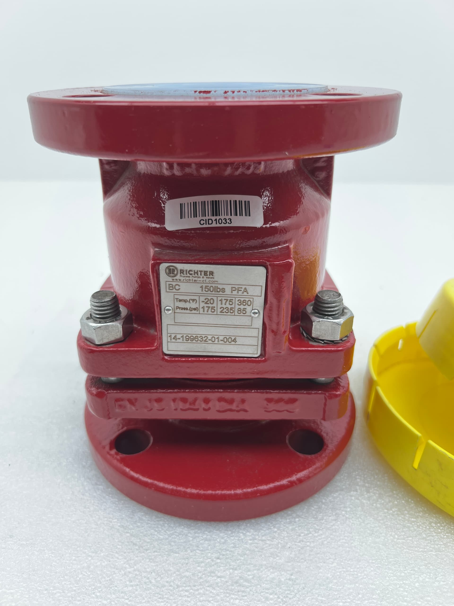 Richter 14-199632-01-004 2" PFA Lined Solid PTFE Ball Check Valve