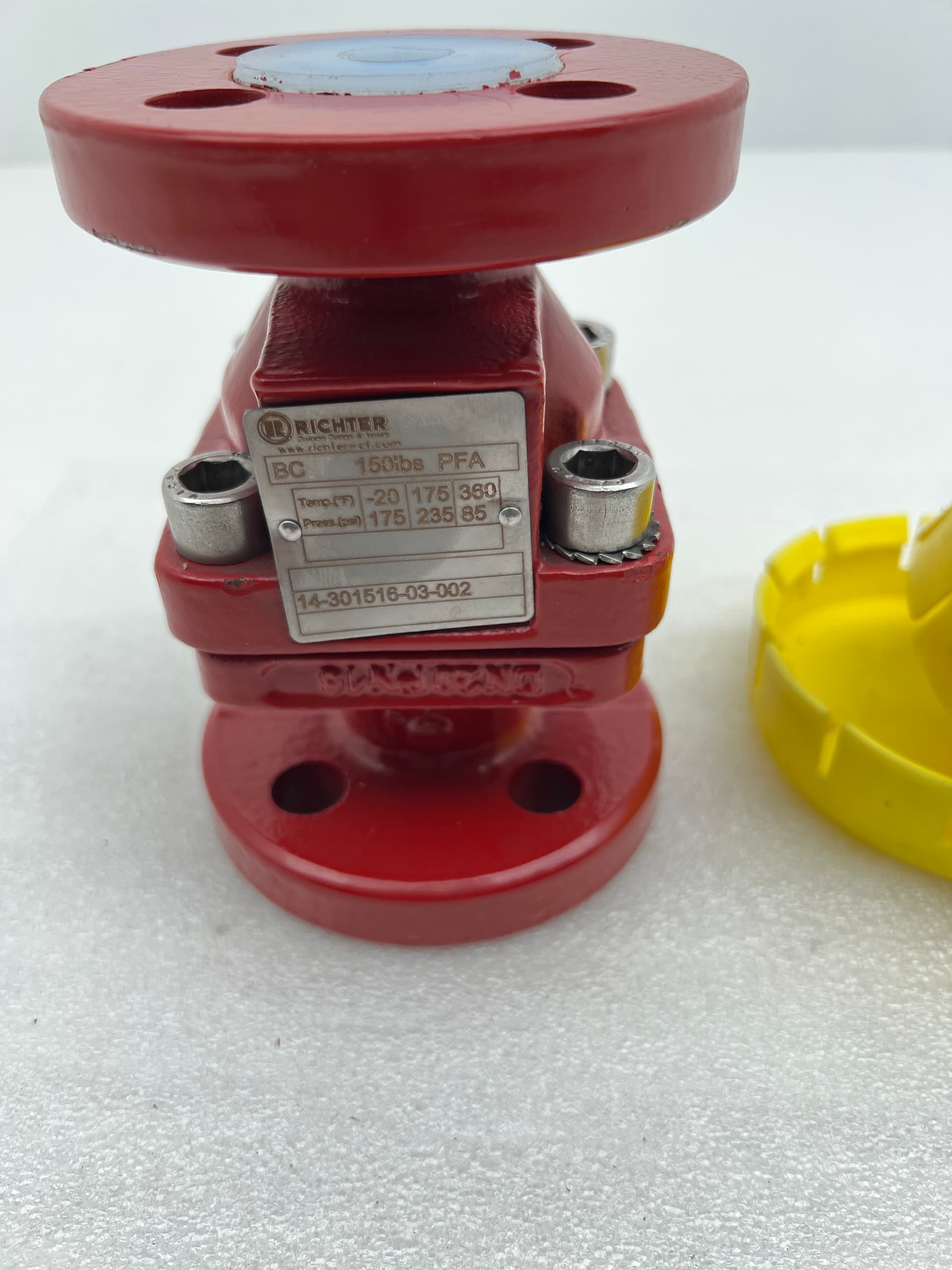 Richter 14-301516-03-002 3/4" PFA Lined Solid PTFE Ball Check Valve