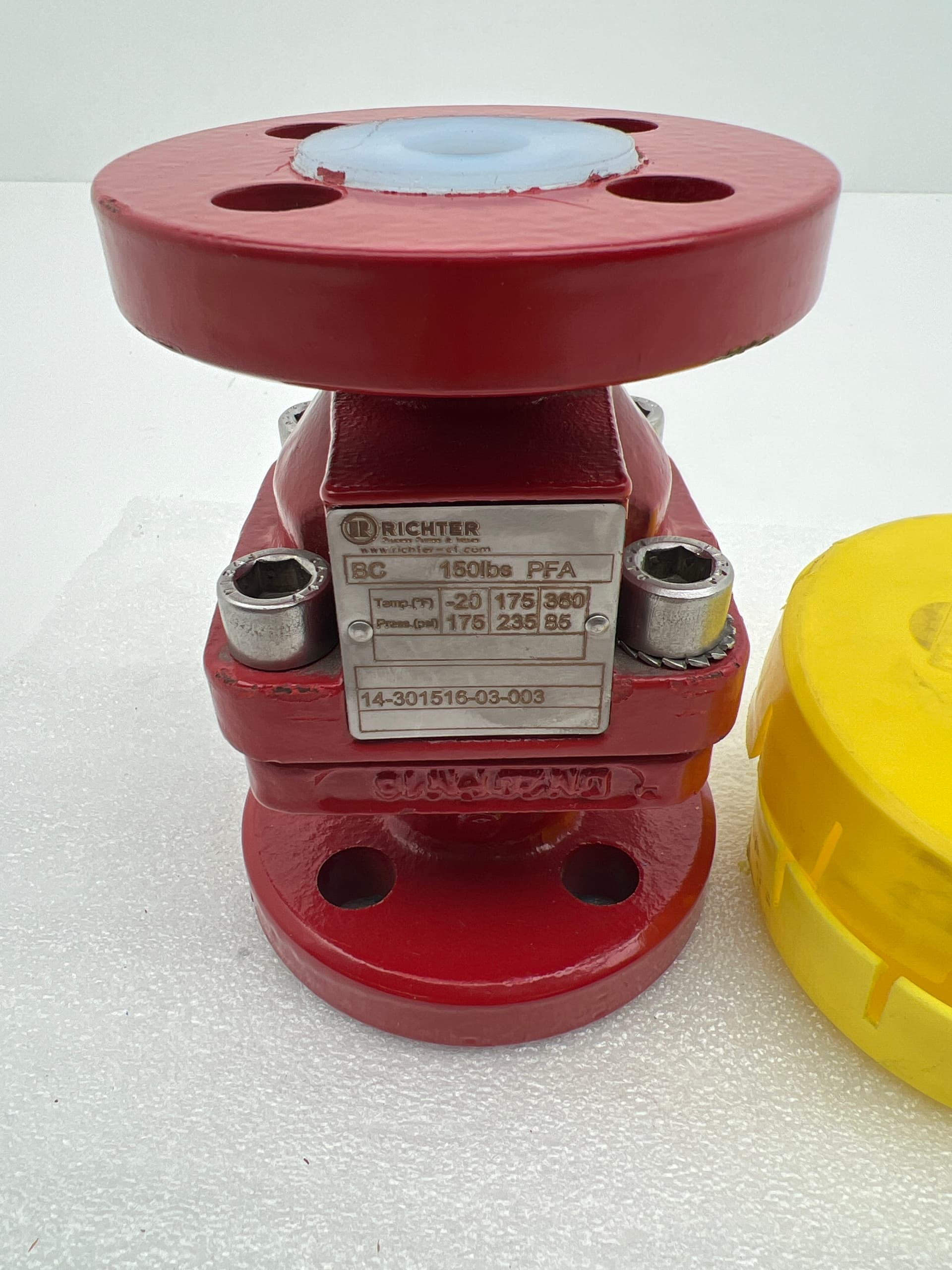 Richter 14-301516-03-003 3/4" PFA Lined Solid PTFE Ball Check Valve