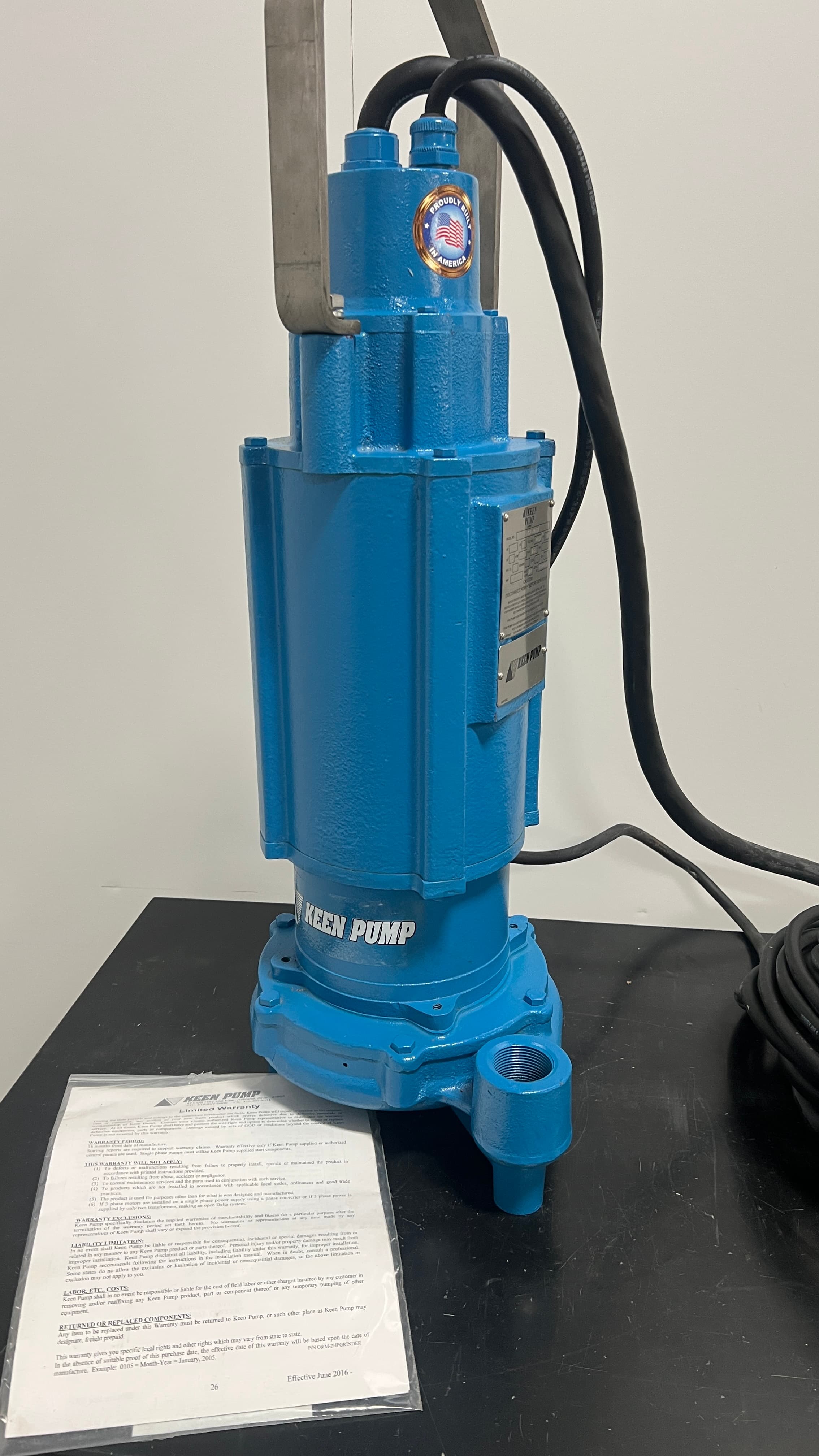 Keen KHHG2-4603 Submersible Grinder Pump, 1.25" Discharge, Radial Cutters