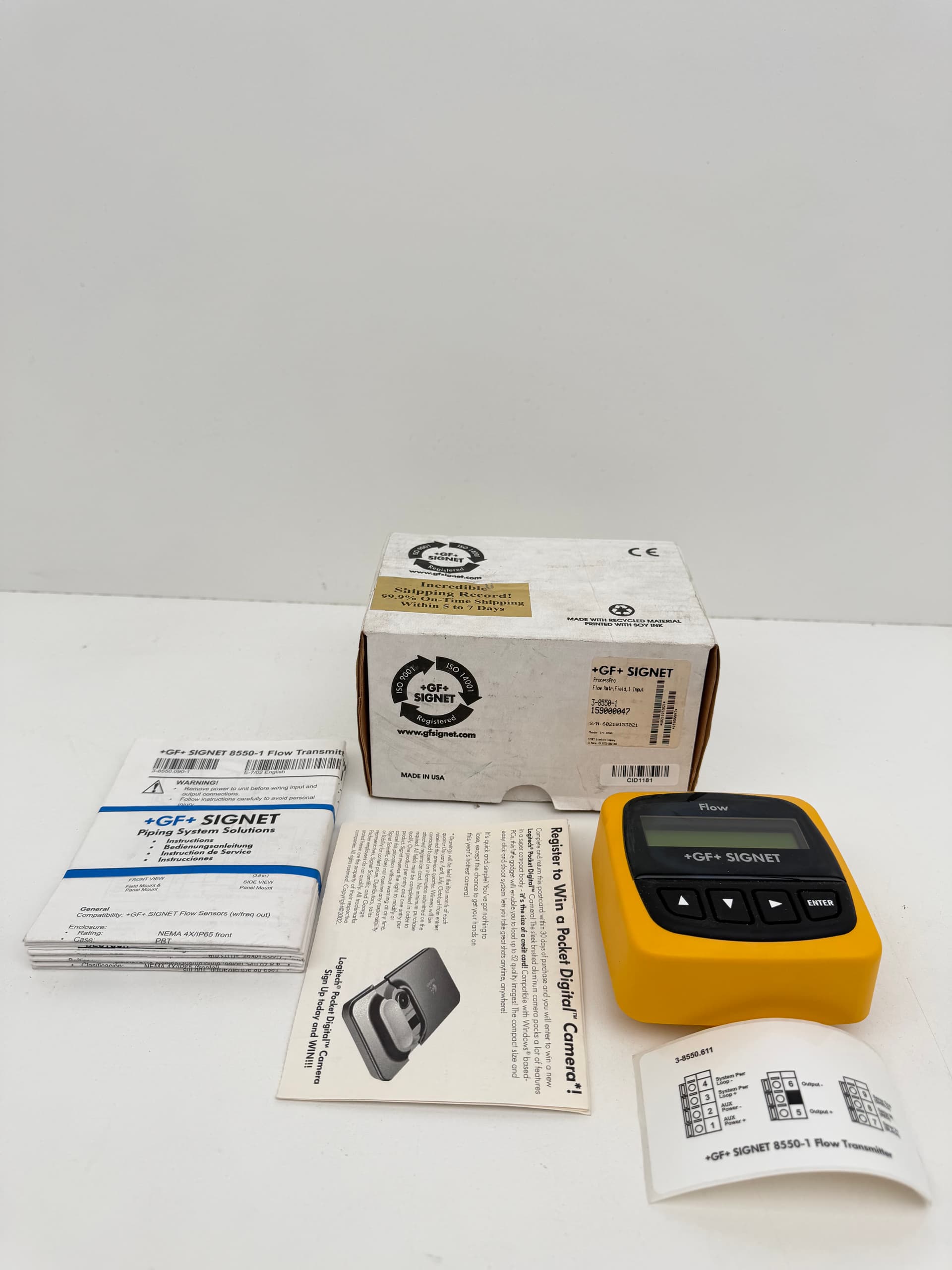 +GF+ Signet 3-8550-1 Flow Transmitter Field Mount 159000047