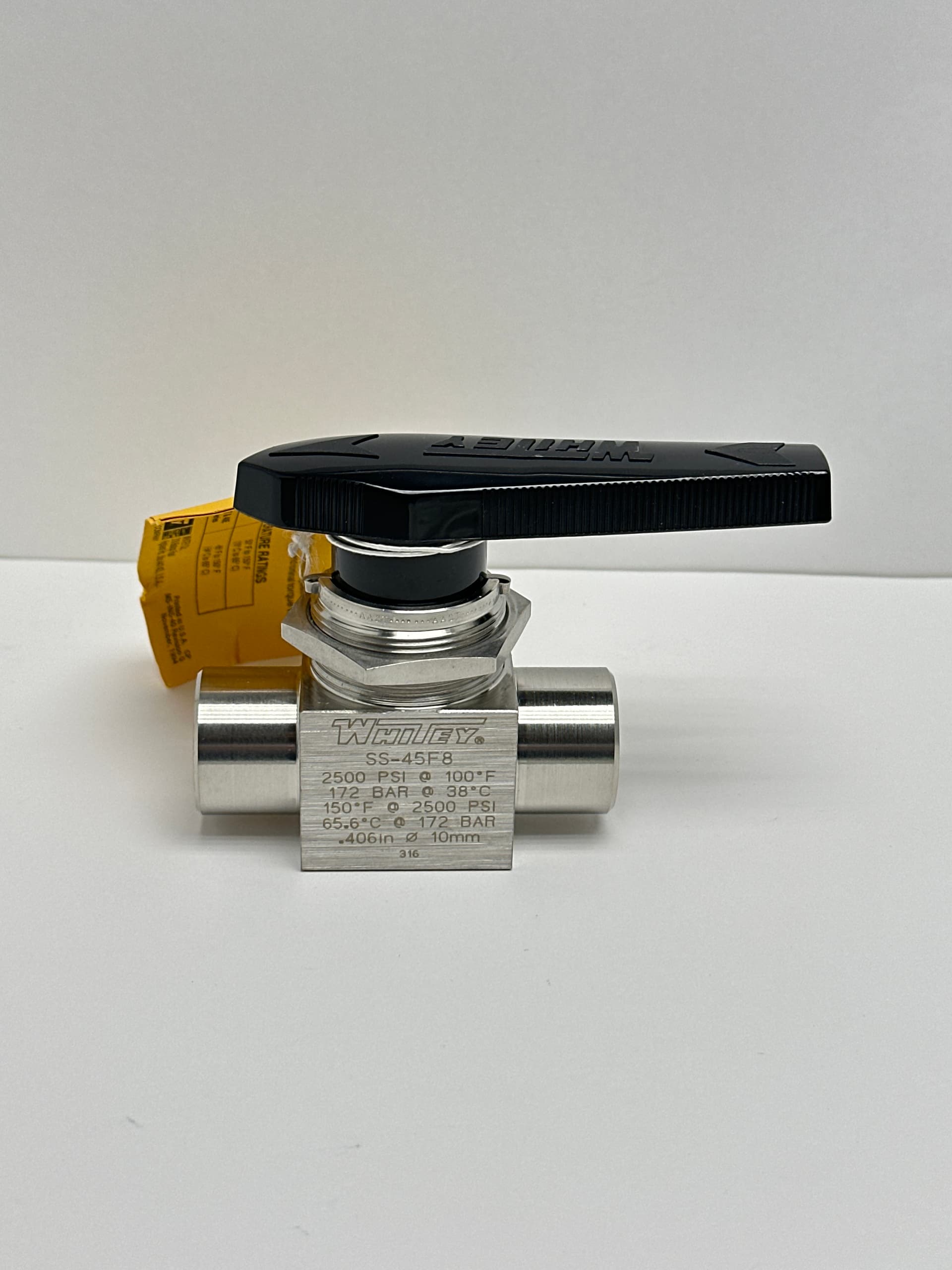 Whitey SS-45F8 40 Series Ball Valve, 316 SS, 1/2 in FNPT, 2500 PSI