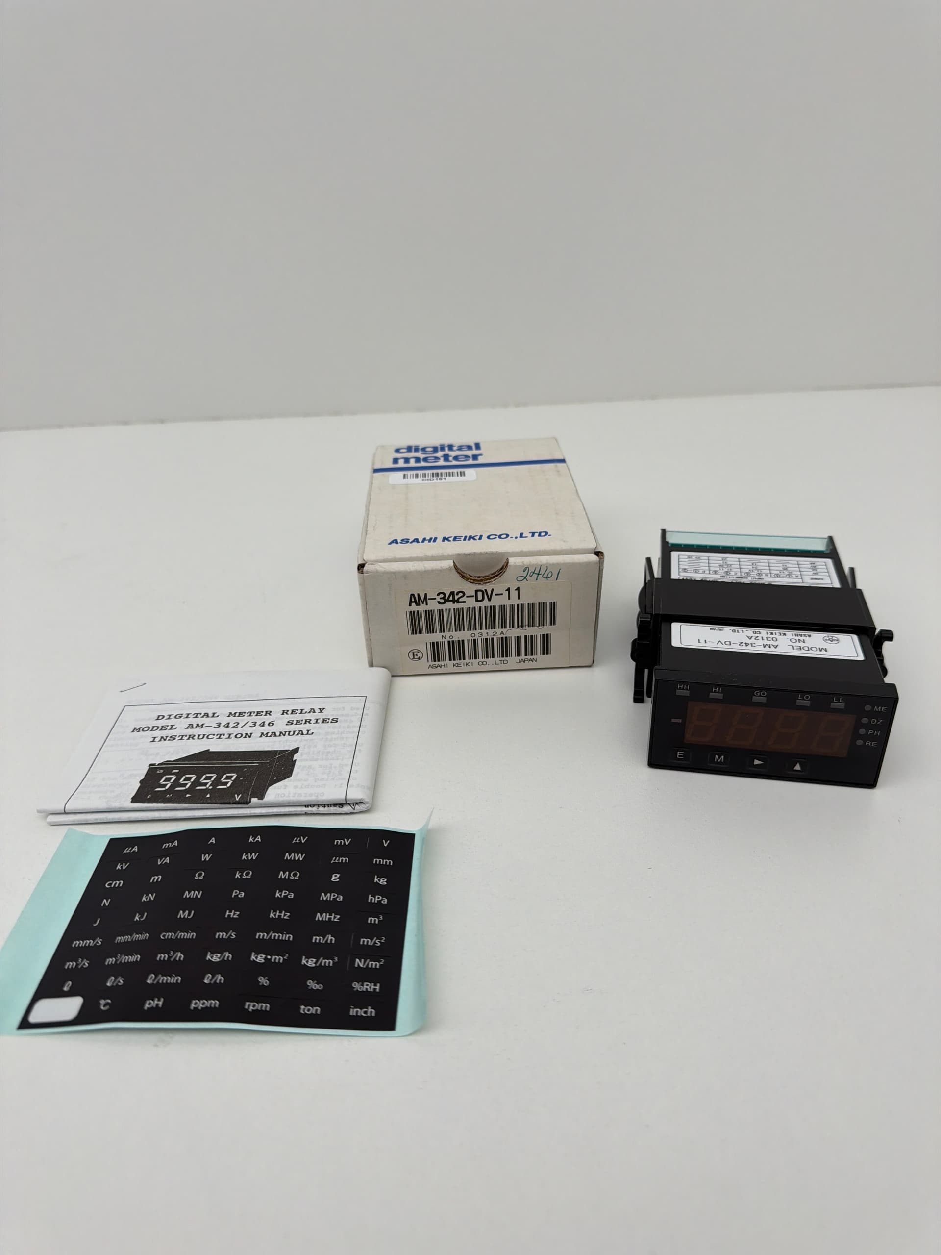 Asahi Keiki Co AM-342-DV-11 Digital Meter, Comparator, 4-Digit, 0-99.99mV