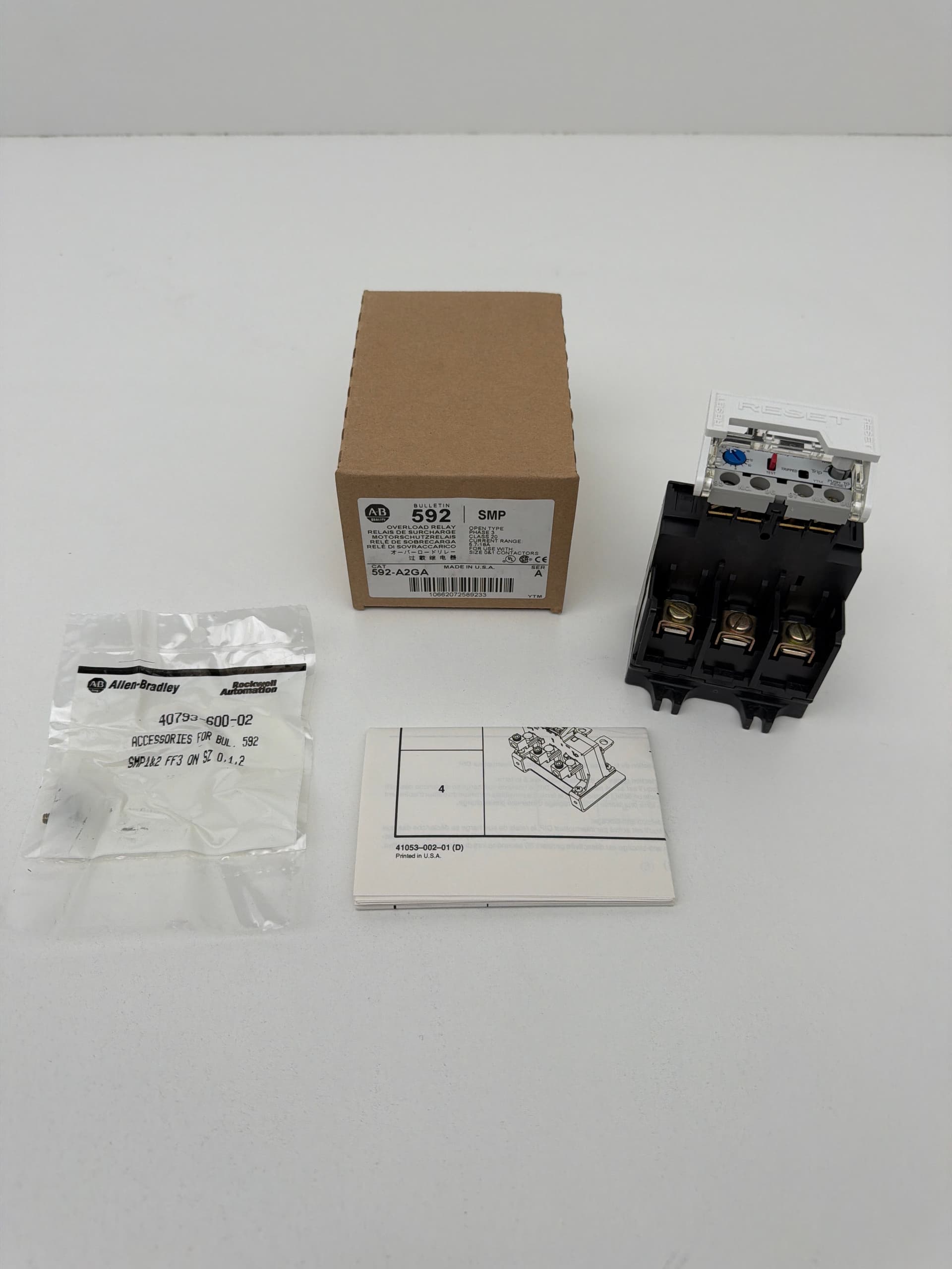 Allen-Bradley 592-A2GA Overload Relay, Ser A, 5.7-18A, 3PH