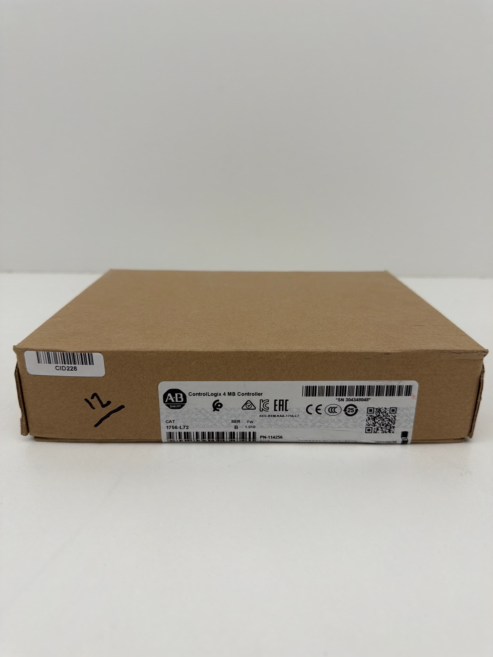 Allen-Bradley 1756-L72 ControlLogix 4MB Controller, Ser B, FW1.010, PN-114256