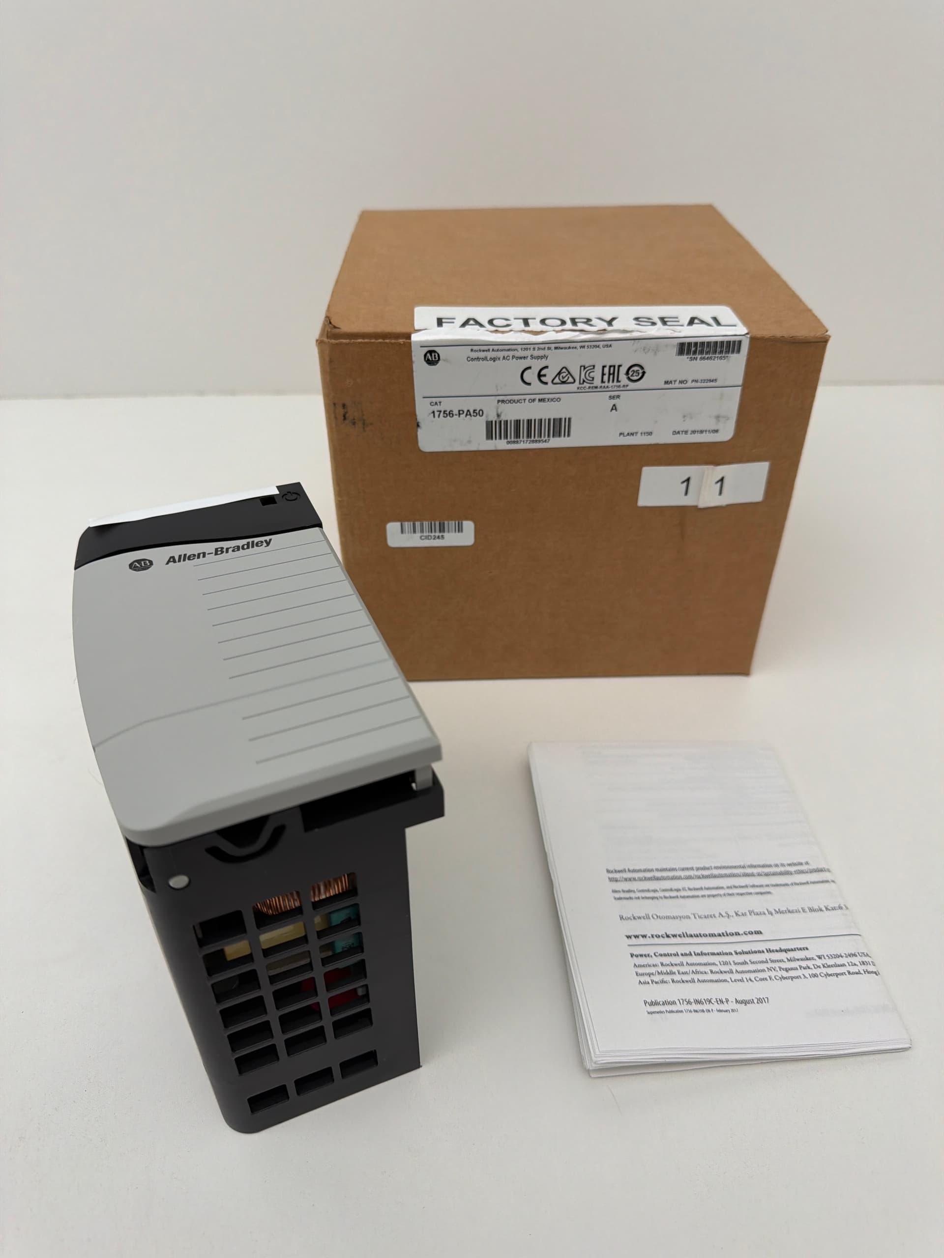 Allen-Bradley 1756-PA50 ControlLogix AC Power Supply Ser A
