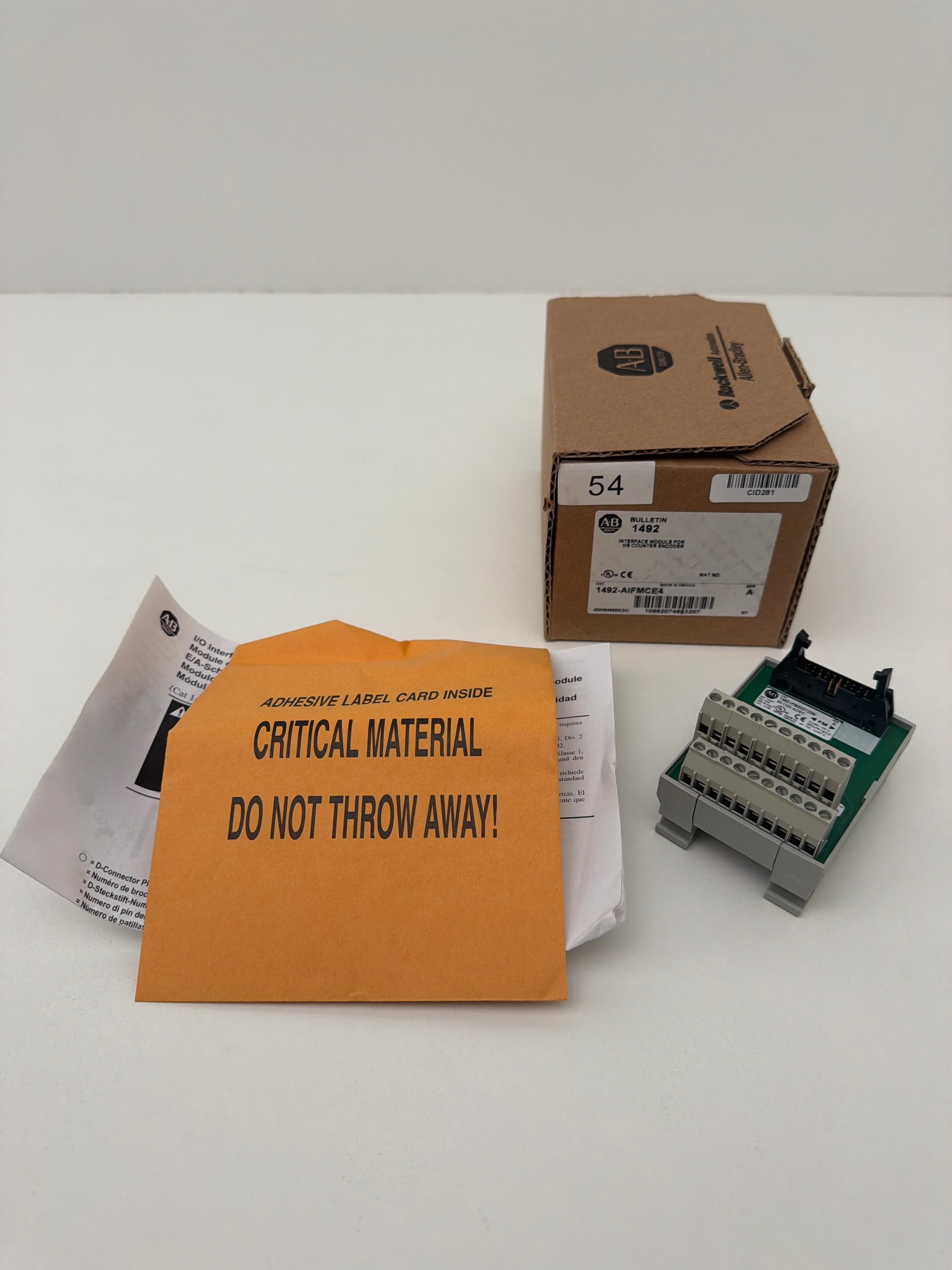 Allen-Bradley 1492-AIFMCE4 Ser A Interface Module For HS Counter Encoder