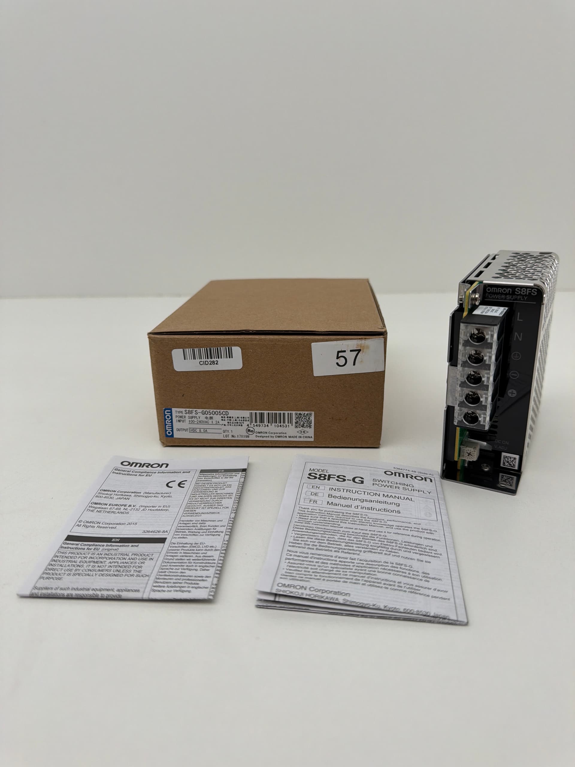 Omron S8FS-G05005CD Power Supply In: 100-240VAC 1.2A Out: 5VDC 8A