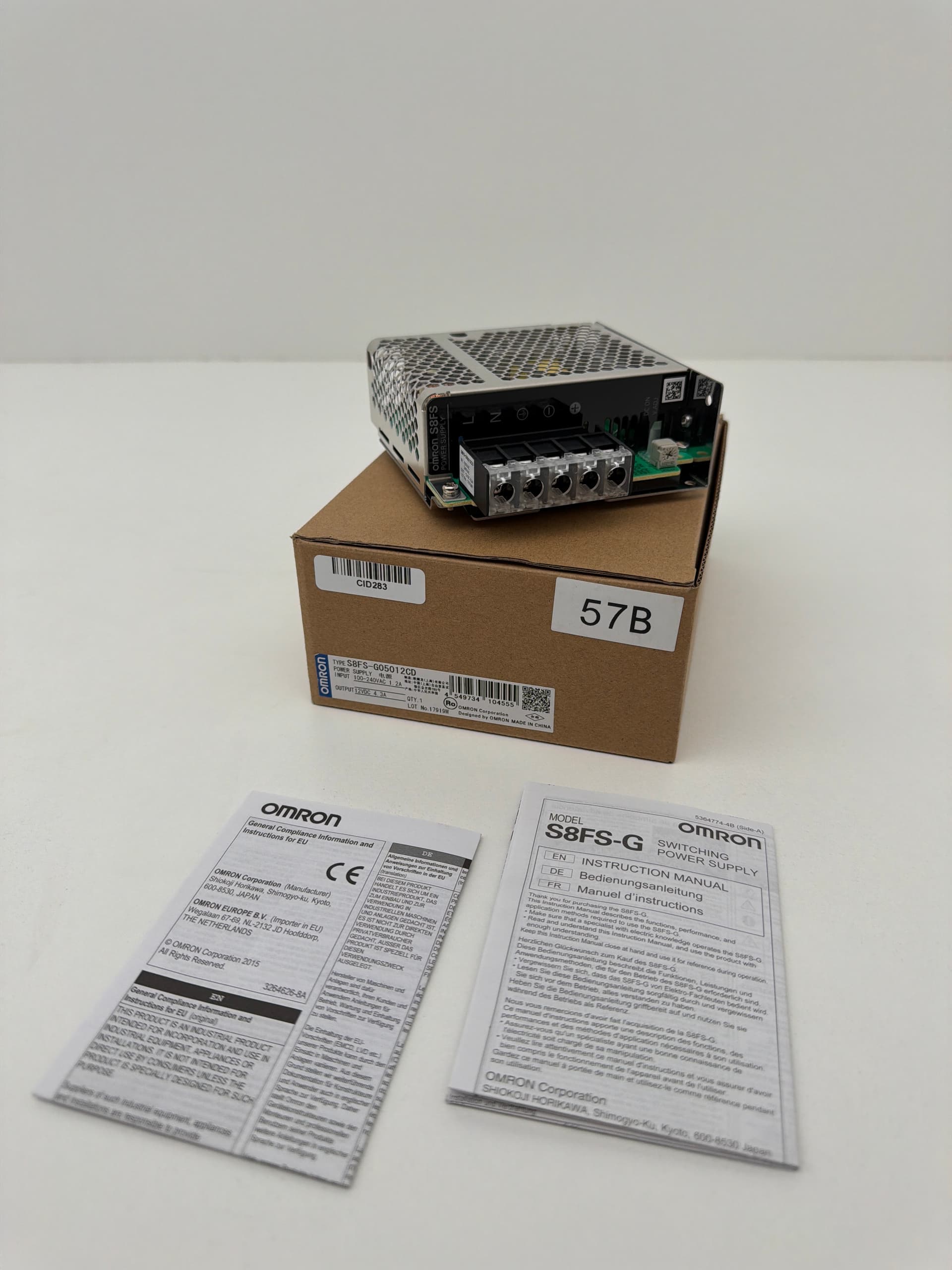 Omron S8FS-G05012CD Power Supply In: 100-240VAC 1.2A Out: 12VDC 4.3A