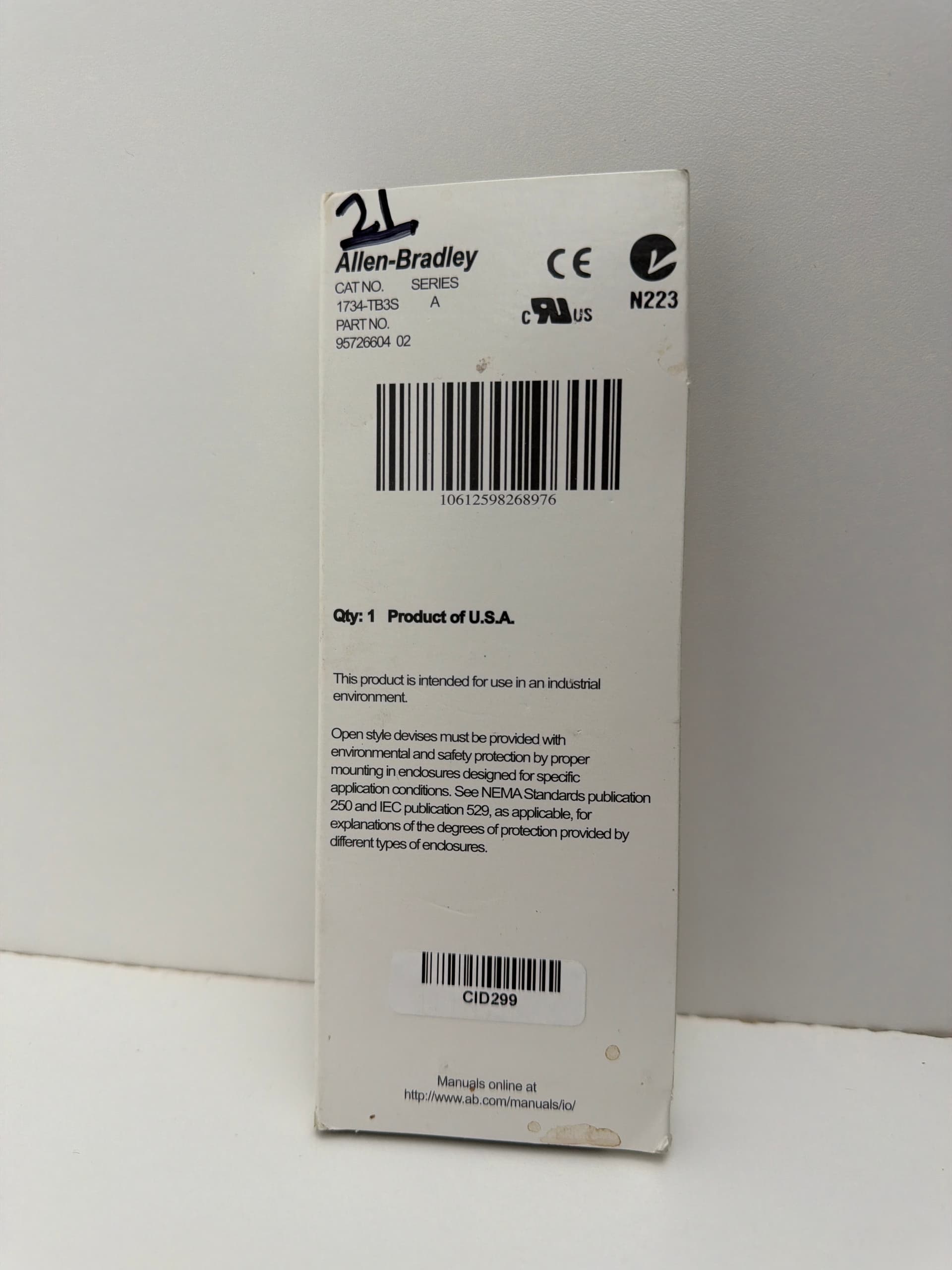 Allen-Bradley 1734-TB3S POINT I/O Terminal Base Ser A