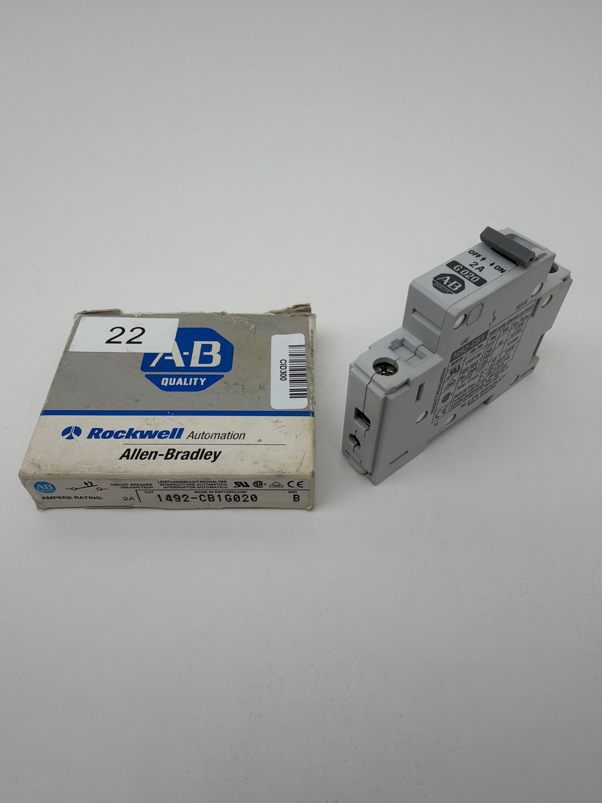 Allen-Bradley 1492-CB1G020 Circuit Breaker, 2A 1Pole, 277VAC, Ser B