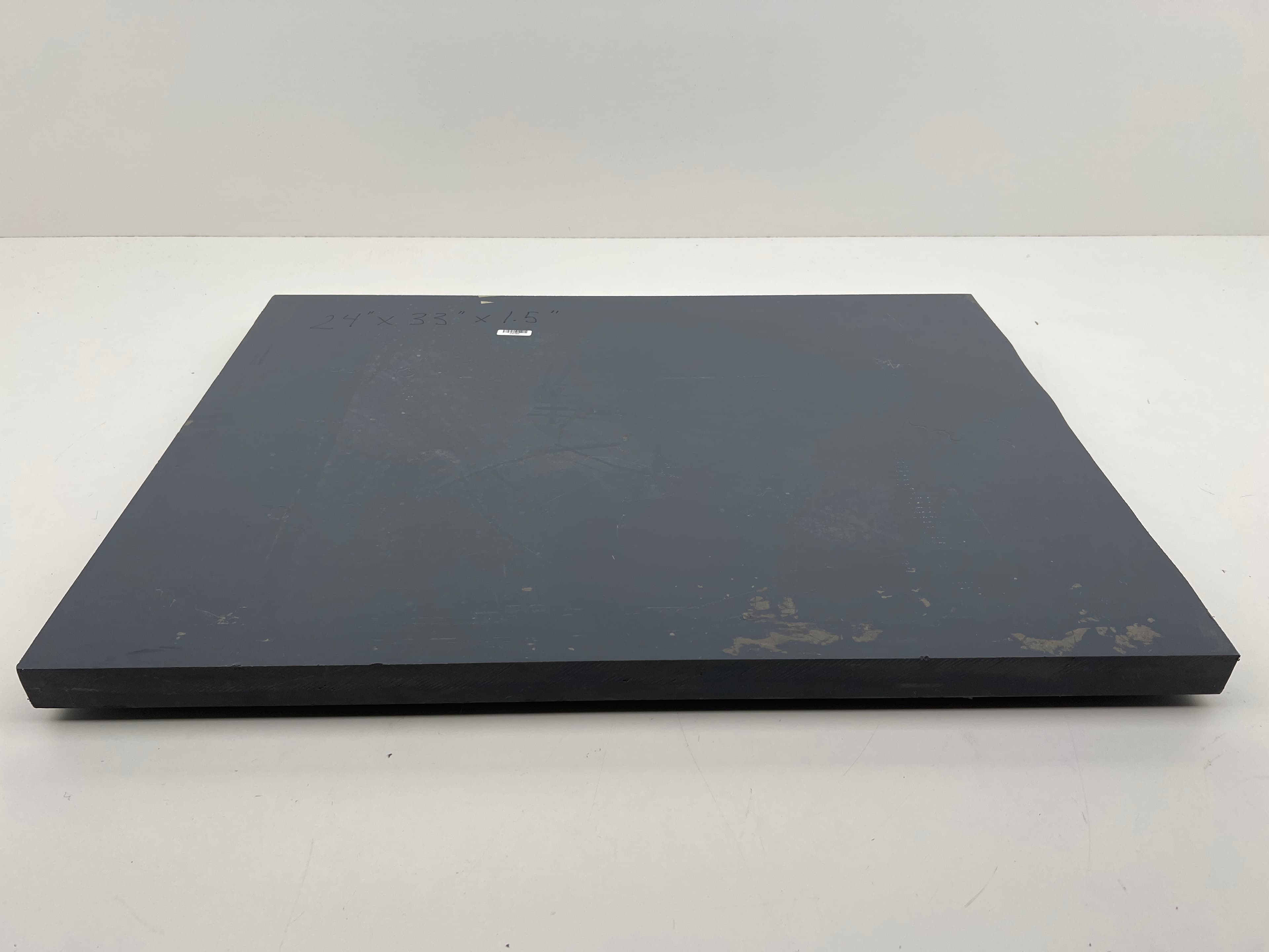 PVC 24" x 33" x 1.5" Gray Plastic Sheet