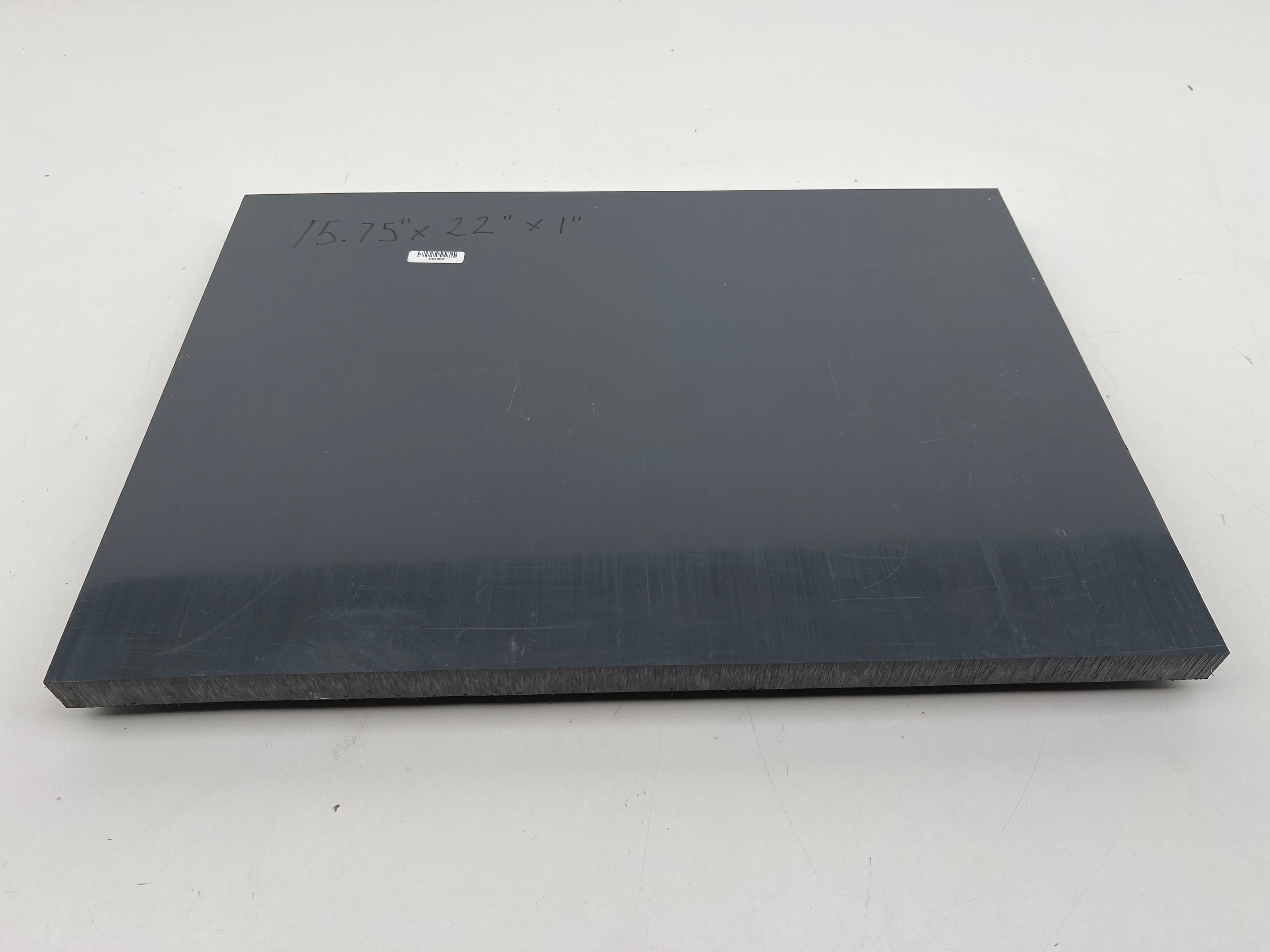 PVC 22" x 15.75" x 1" Gray Plastic Sheet