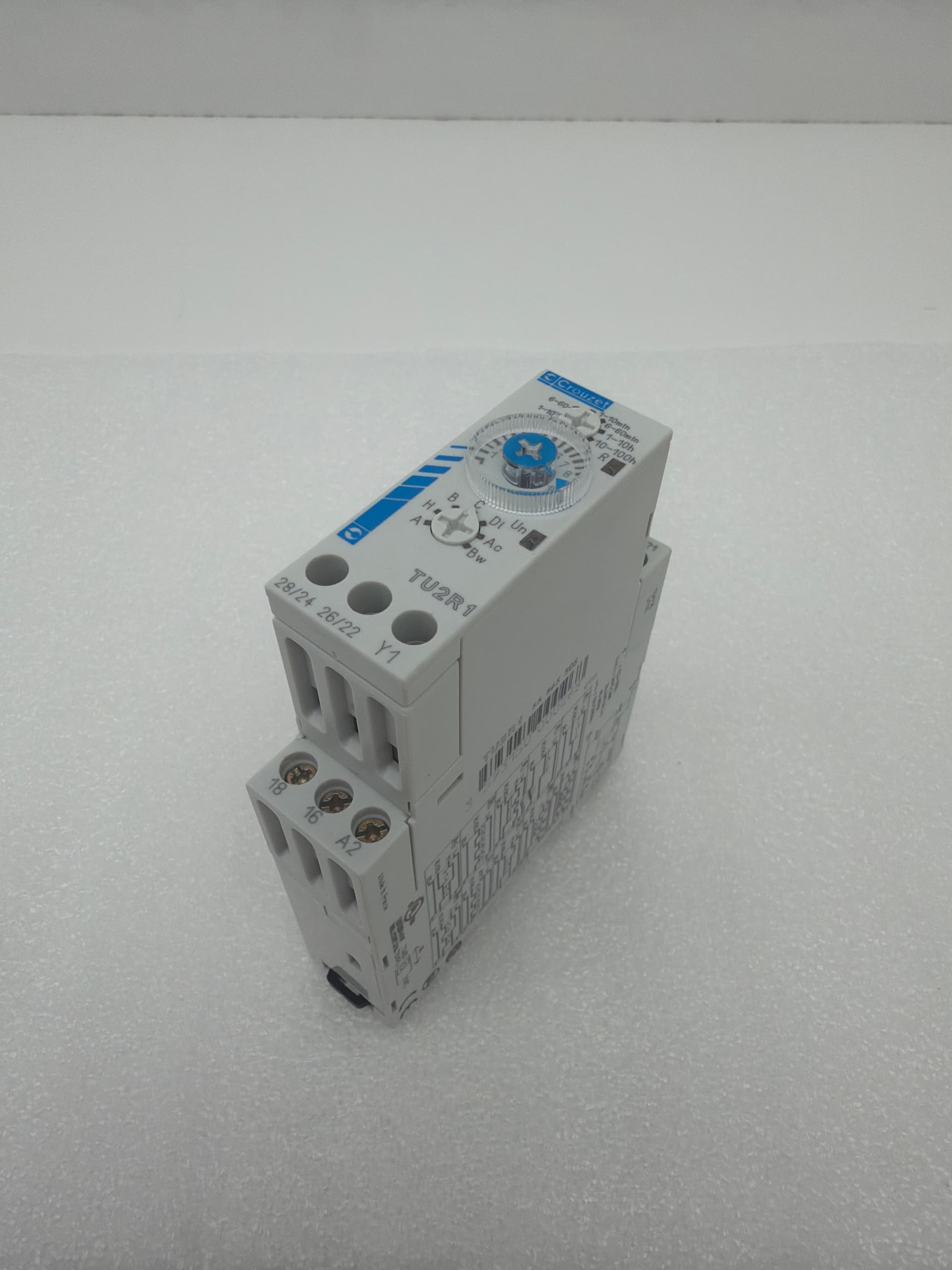 Crouzet TU2R1 Time Delay Relay Timer, 0,1s-100h, 24VDC, 240VAC, 88 865 305